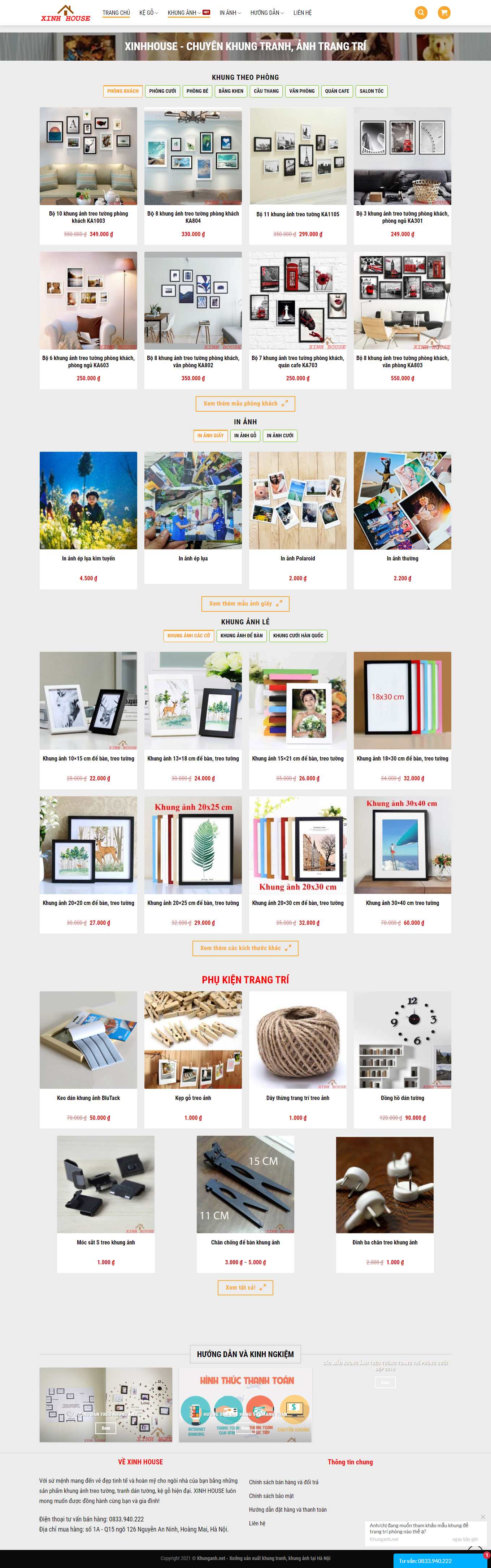 Thiết kế Web bán khung tranh ảnh khunganh.net