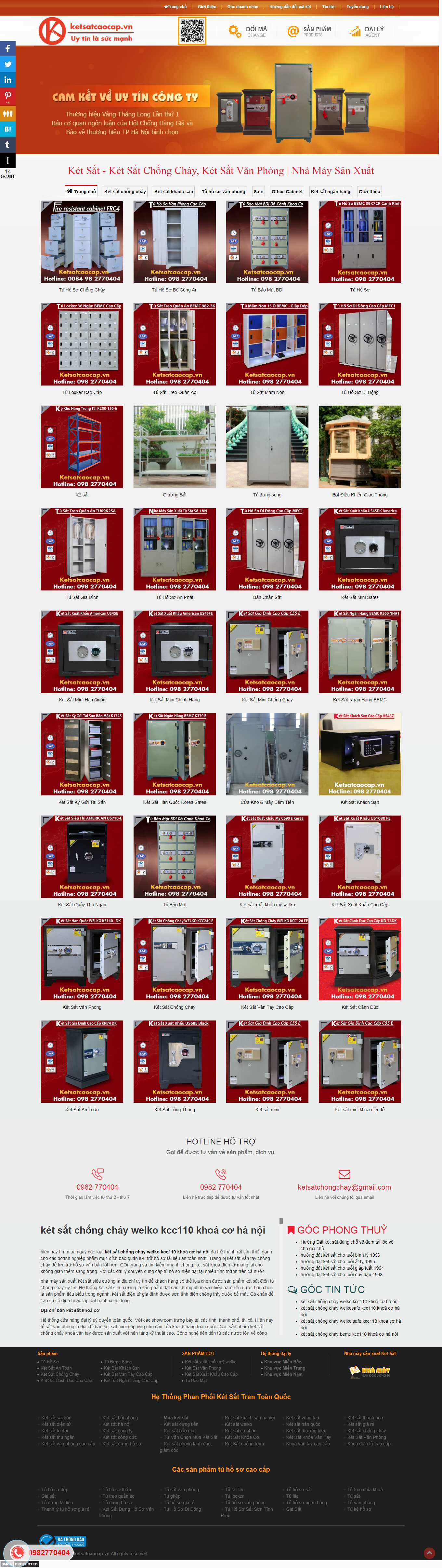Thiết kế Web bán két sắt ketsatcaocap.vn