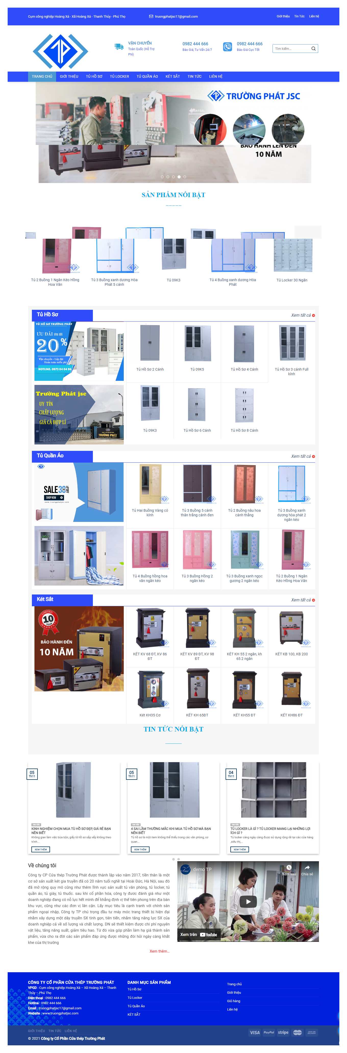 Thiết kế Web bán két sắt truongphatjsc.com