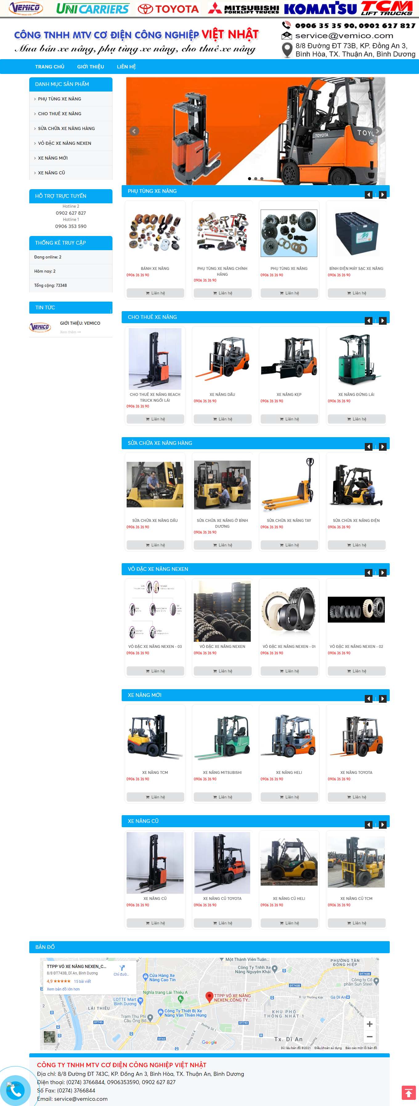 Thiết kế Web bán xe nâng phutungxenang.webfreeworld.com