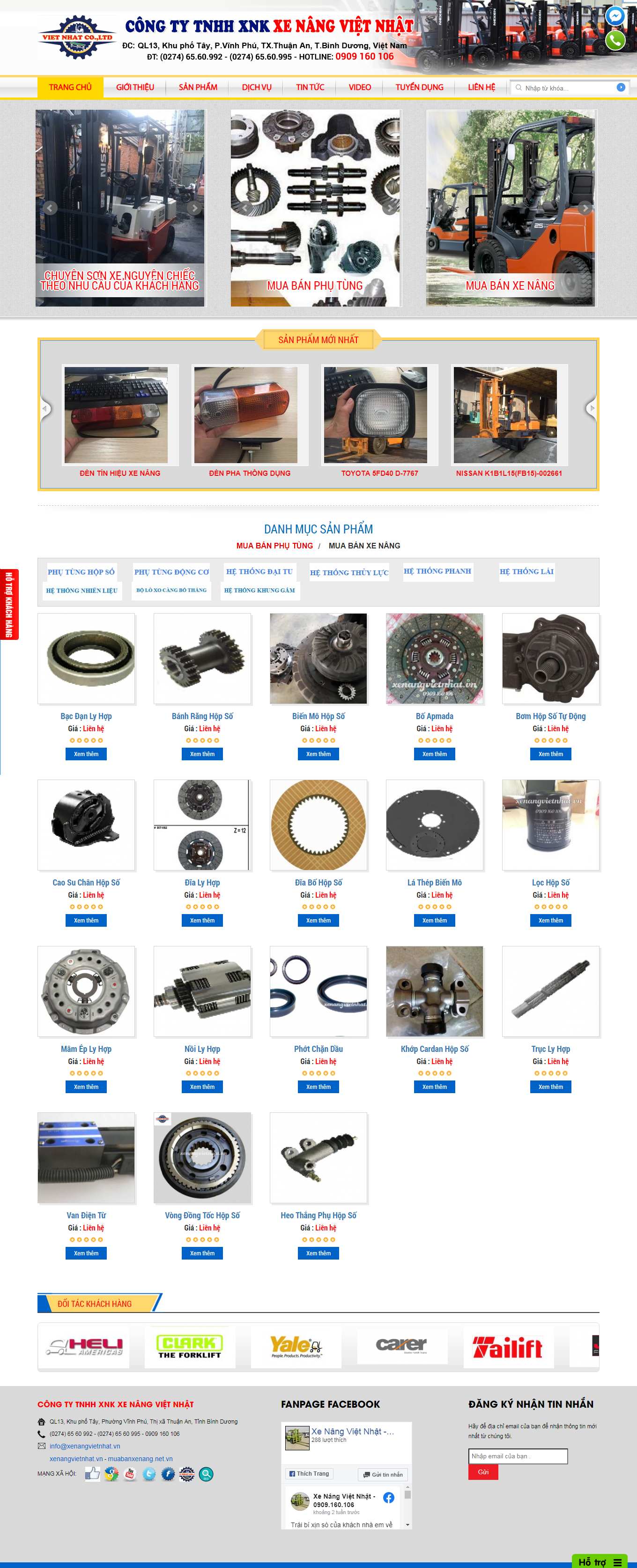 Thiết kế Web bán xe nâng xenangvietnhat.vn