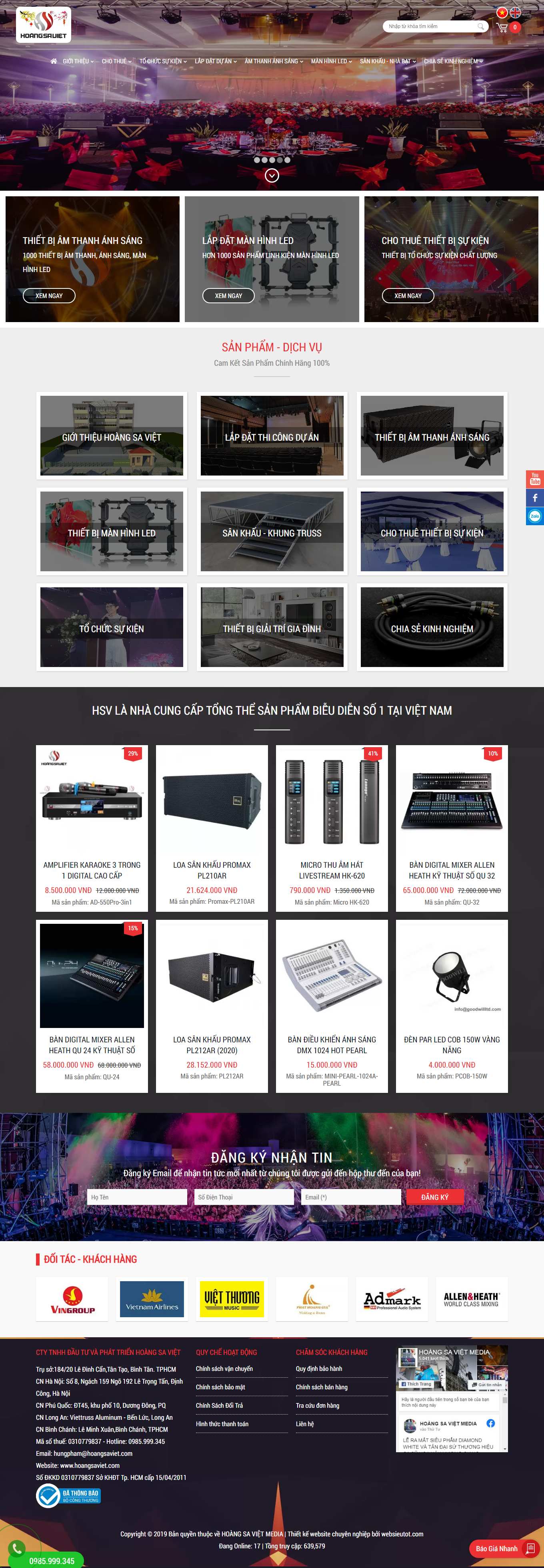 Thiết kế Web tổ chức sự kiện, truyền thông hoangsaviet.com