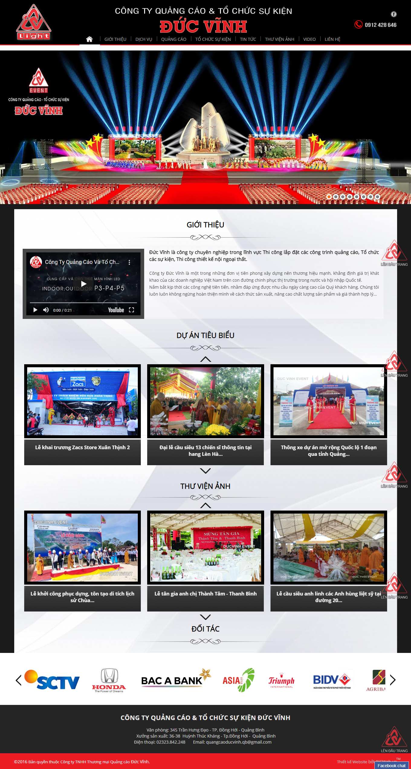 Thiết kế Web tổ chức sự kiện, truyền thông ducvinhqb.com.vn