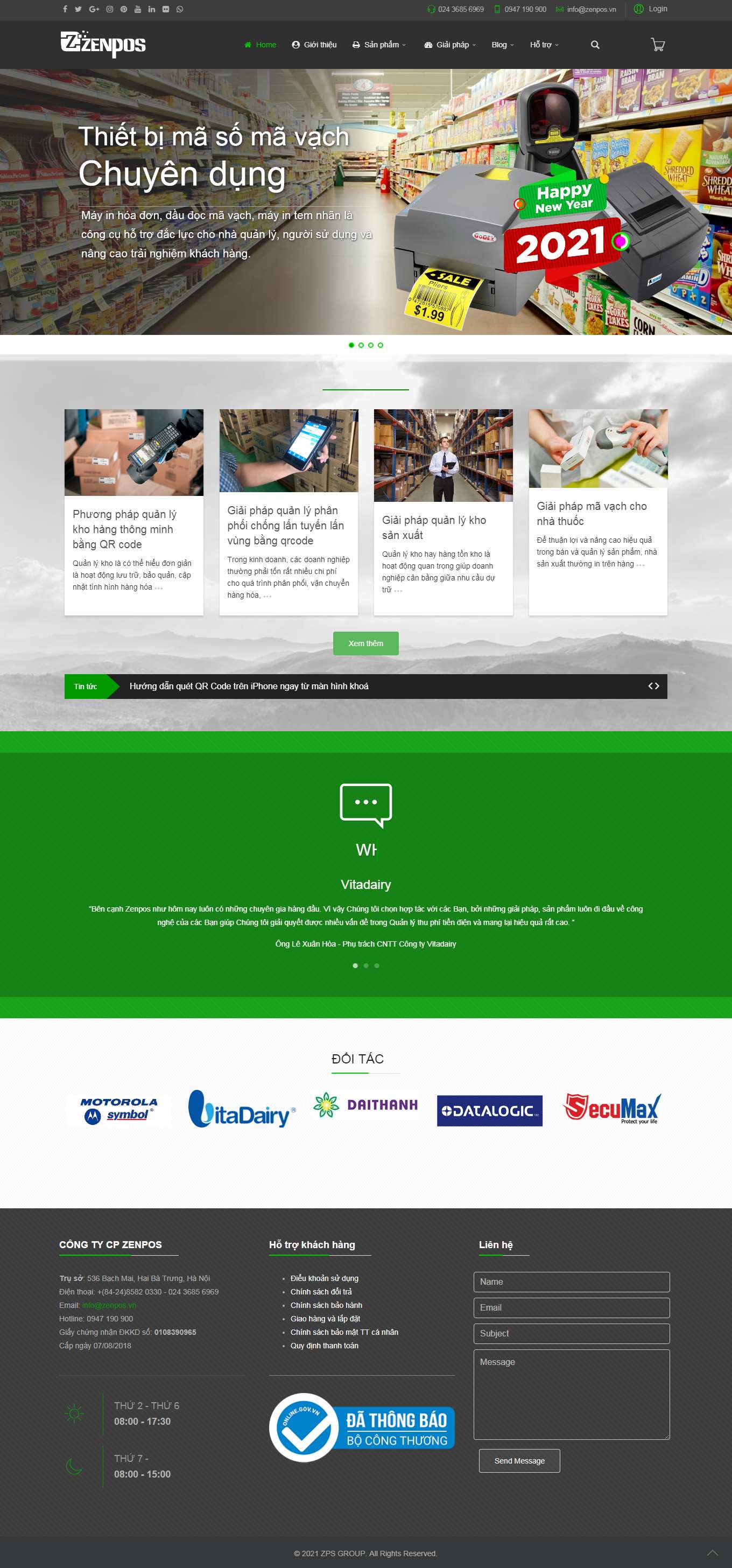 Thiết kế Web bán máy in, máy photocopy zps.vn