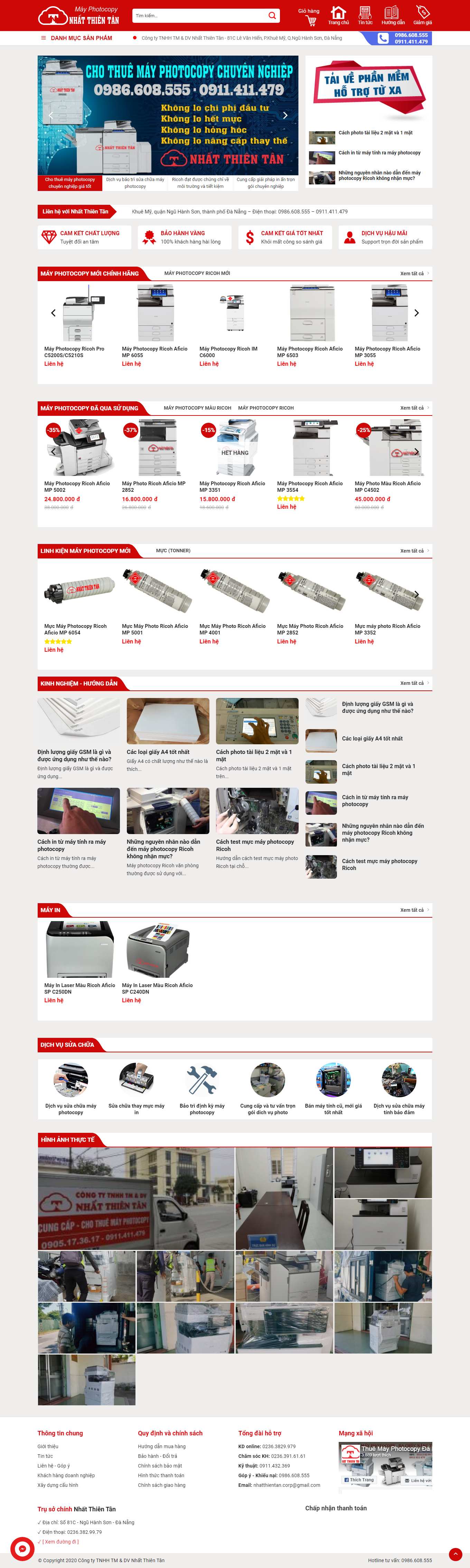 Thiết kế Web bán máy in, máy photocopy nhatthientan.com