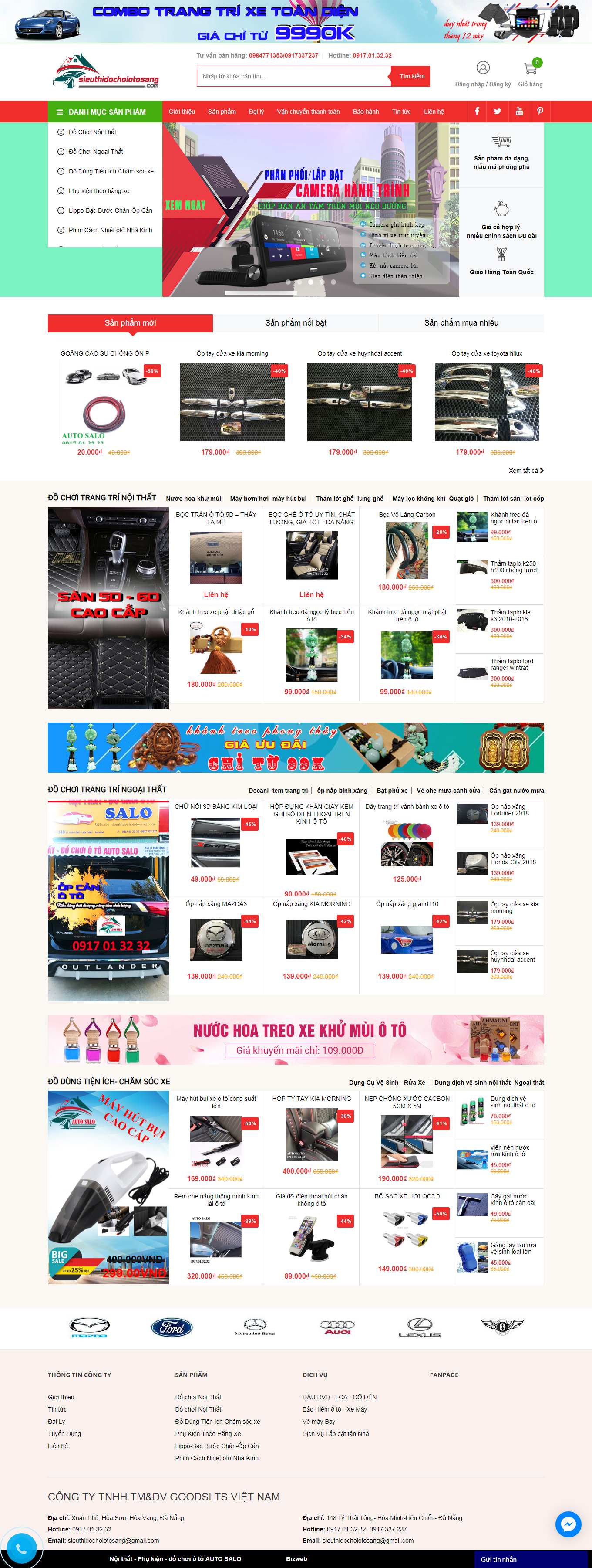 Thiết kế Web bán đồ chơi ô tô, linh kiện ô tô sieuthidochoiotosang.com