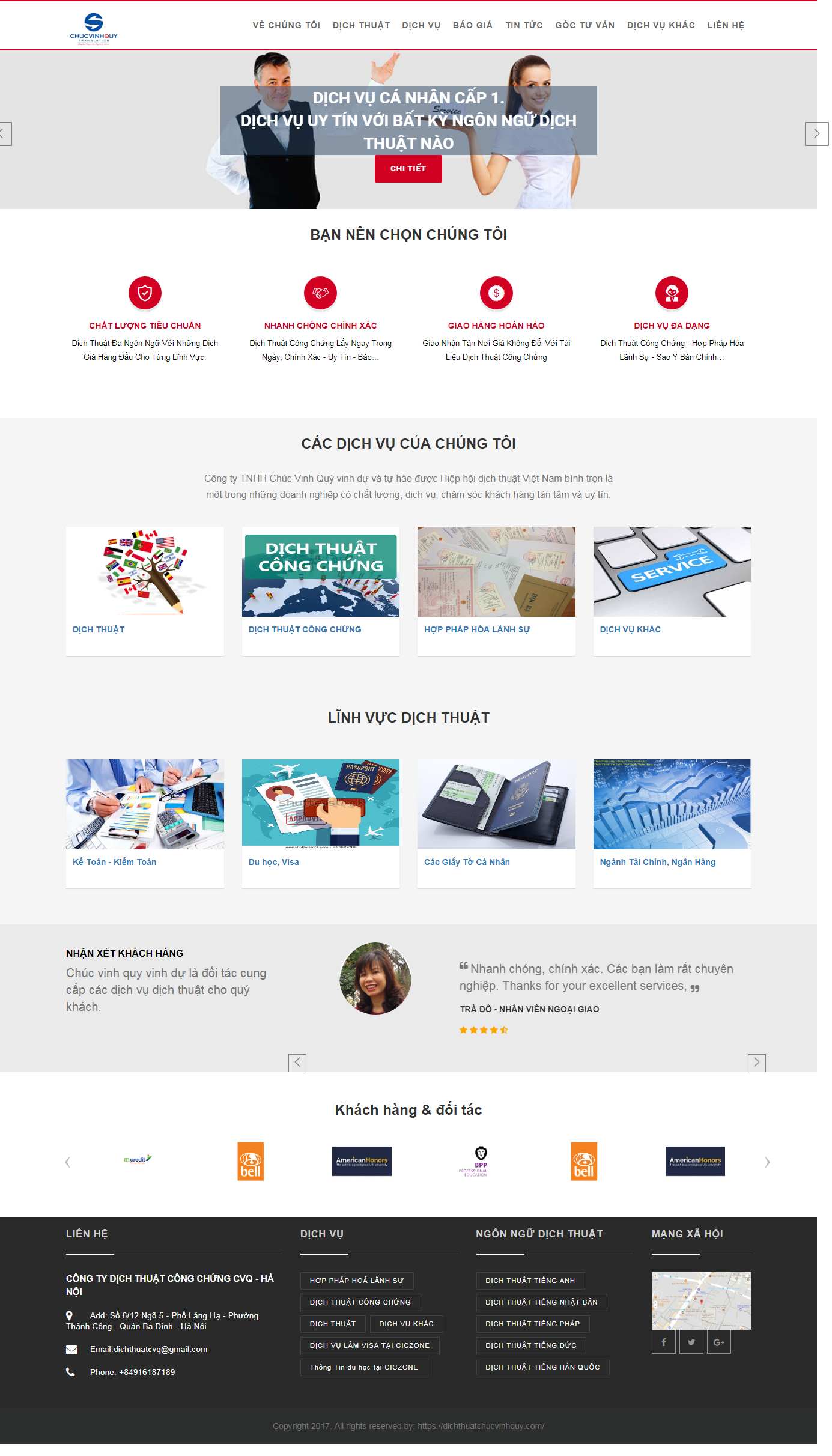 Thiết kế Web dịch thuật công chứng dichthuatchucvinhquy.com