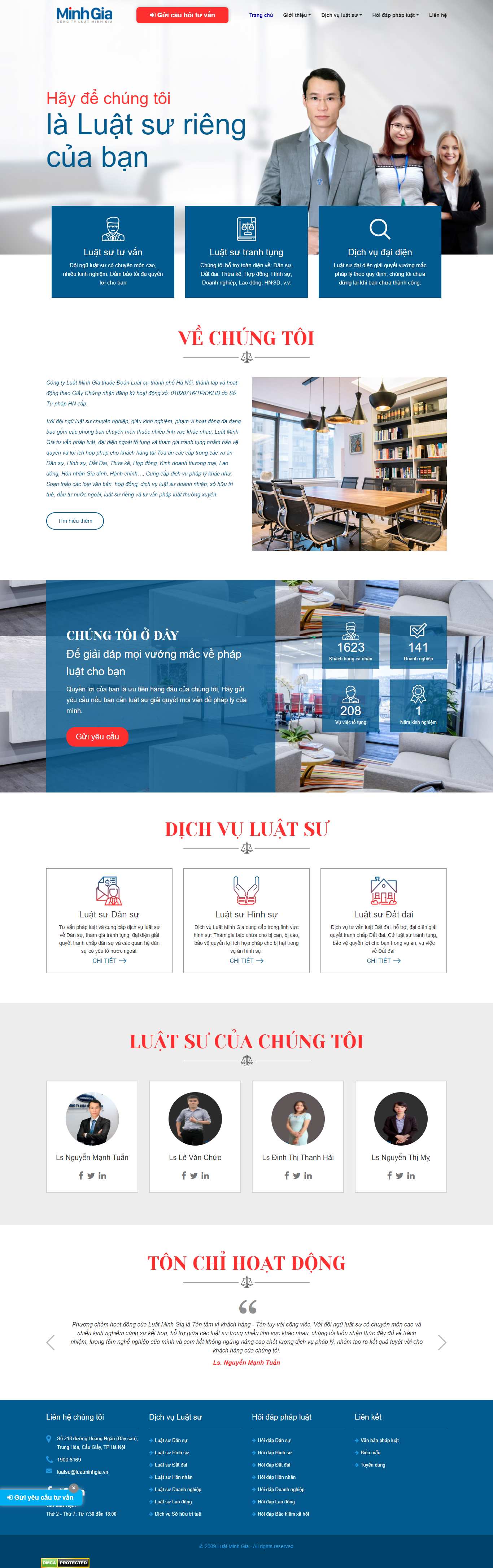 Thiết kế Web luật tòa án tư vấn luatminhgia.com.vn