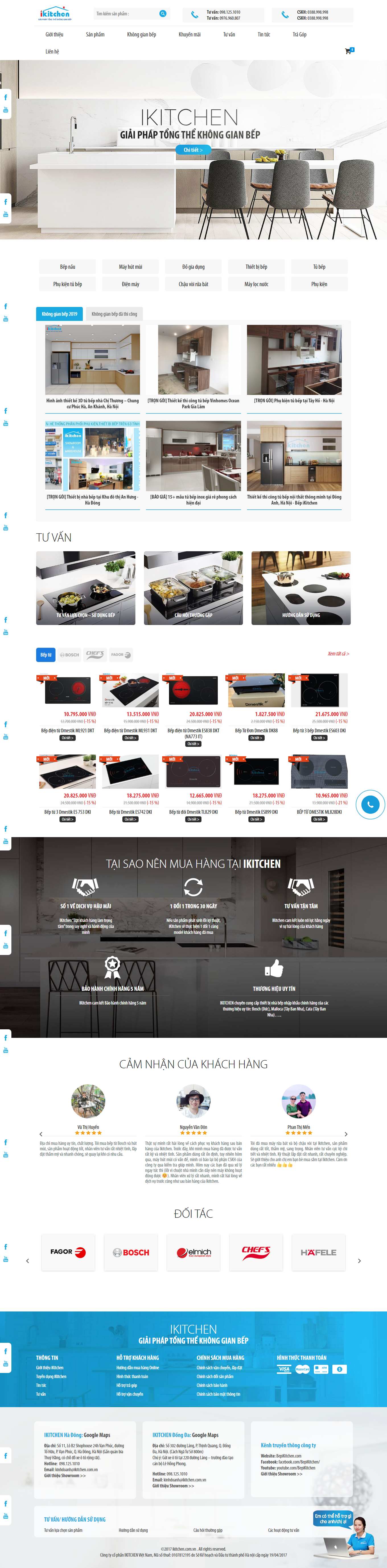 Thiết kế Web thiết bị nhà bếp cao cấp bepikitchen.com
