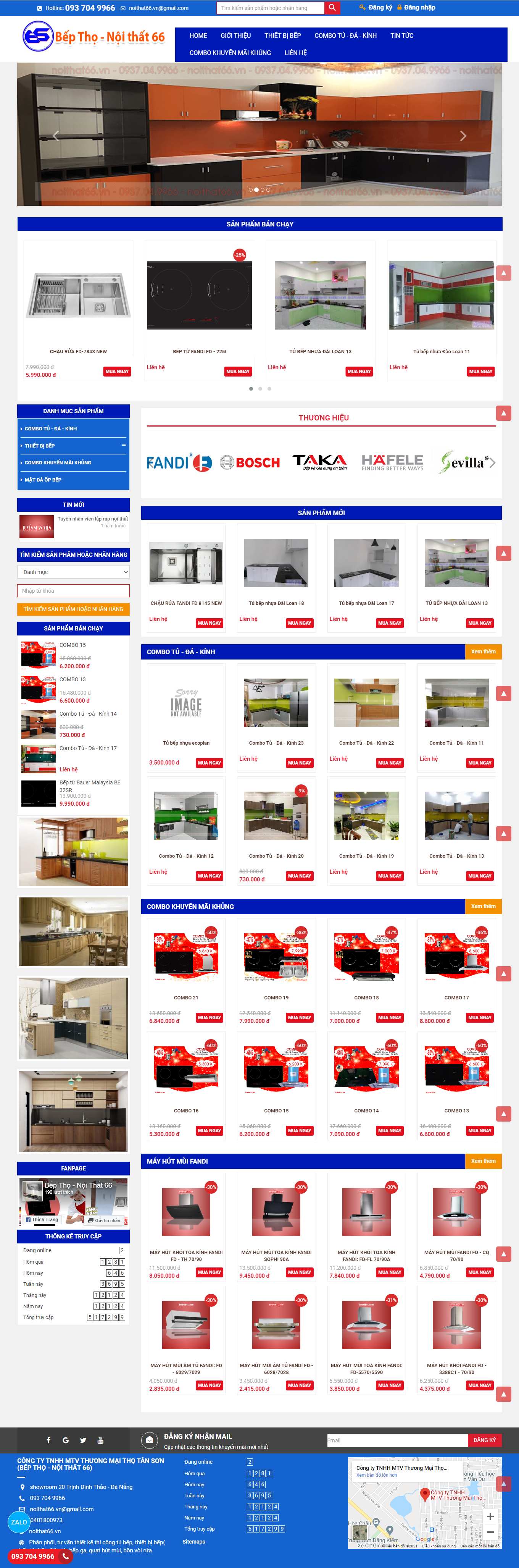 Thiết kế Web thiết bị nhà bếp cao cấp noithat66.vn