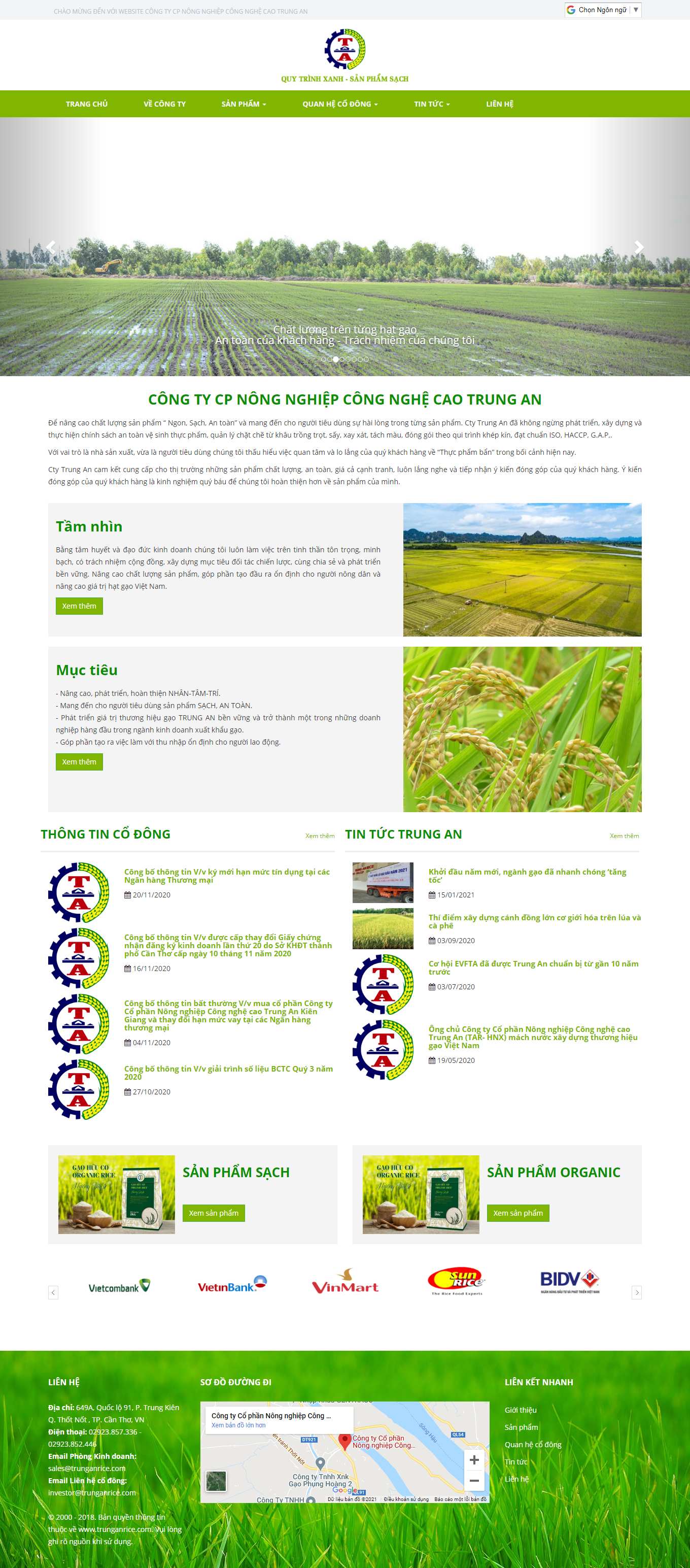 Thiết kế Web bán gạo sạch trunganrice.com