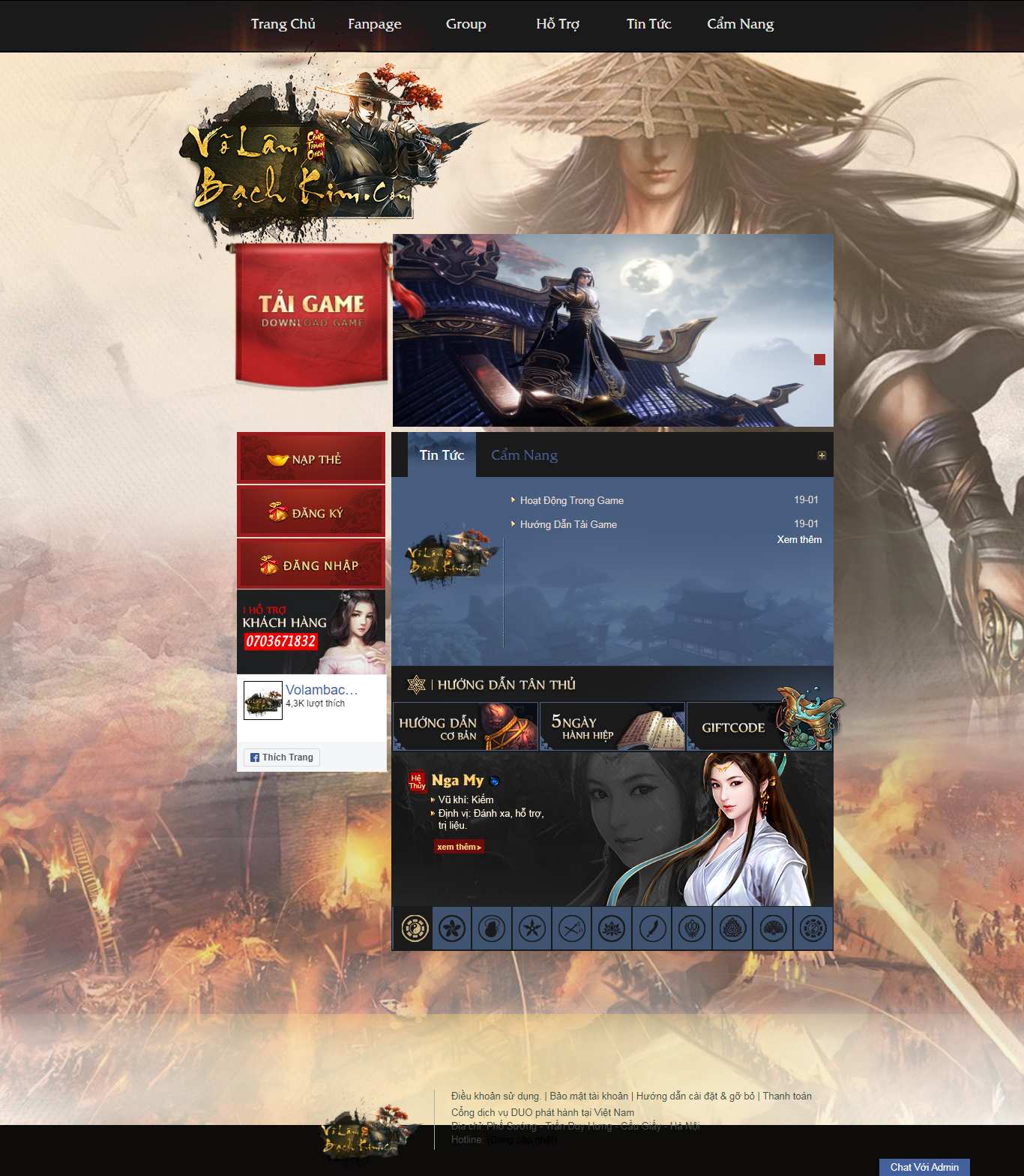 Thiết kế Web vui chơi giải trí volambachkim.com