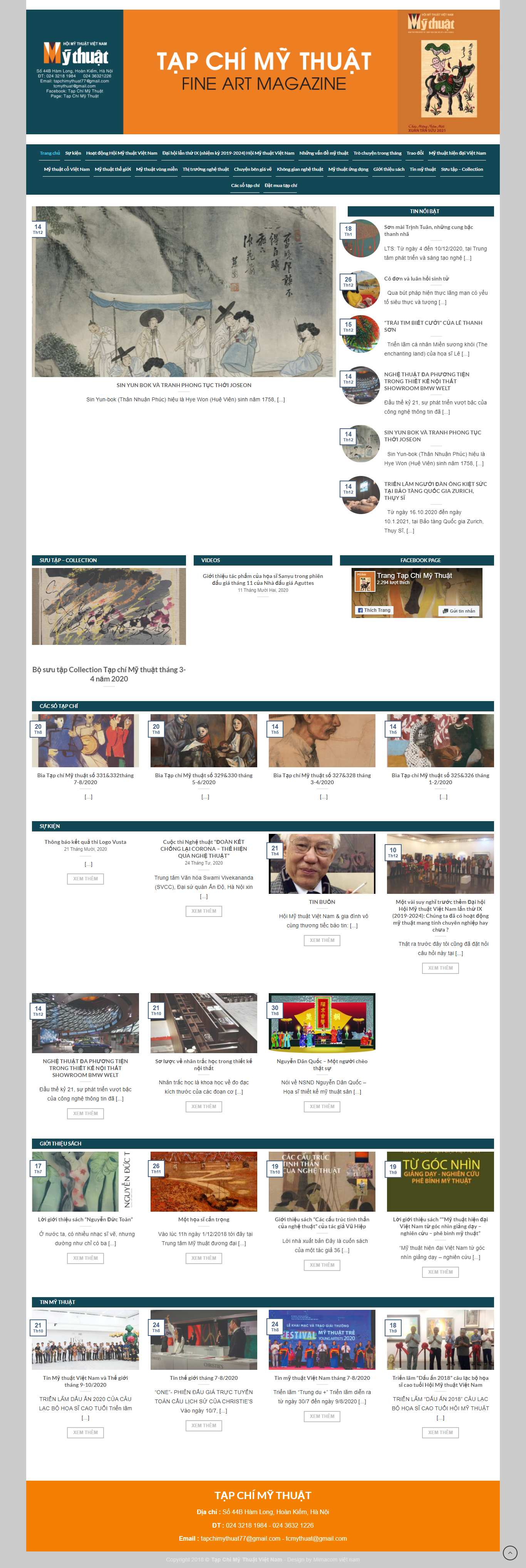 Thiết kế Web nghệ thuật mỹ thuật tapchimythuat.vn