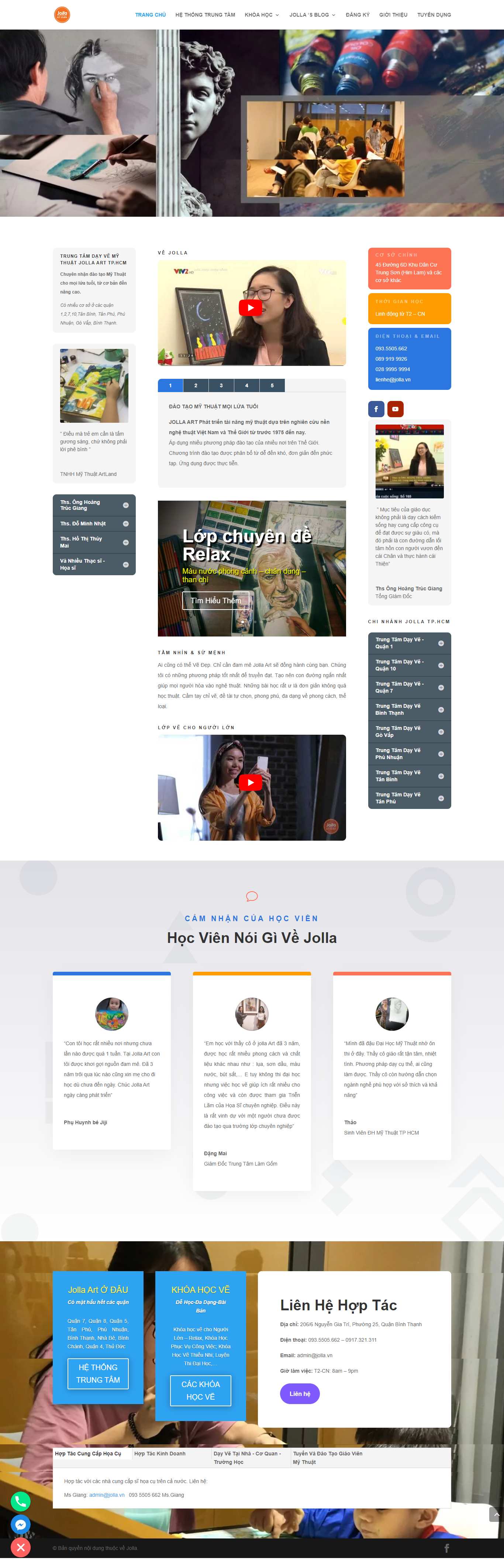 Thiết kế Web nghệ thuật mỹ thuật jolla.vn