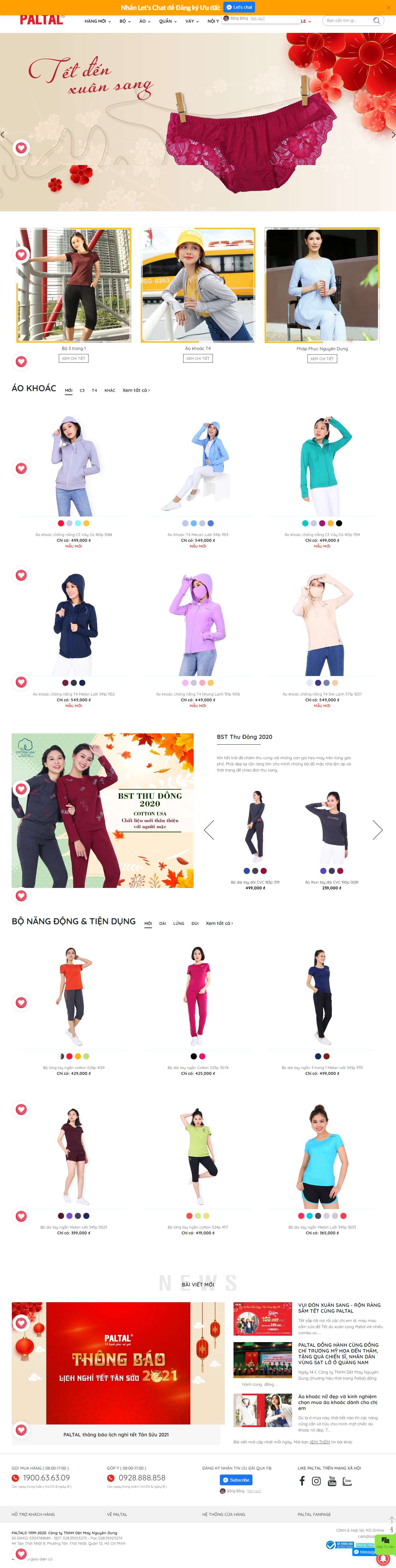 Thiết kế Web bán đồ lót đồ ngủ nam nữ online shop.paltal.vn