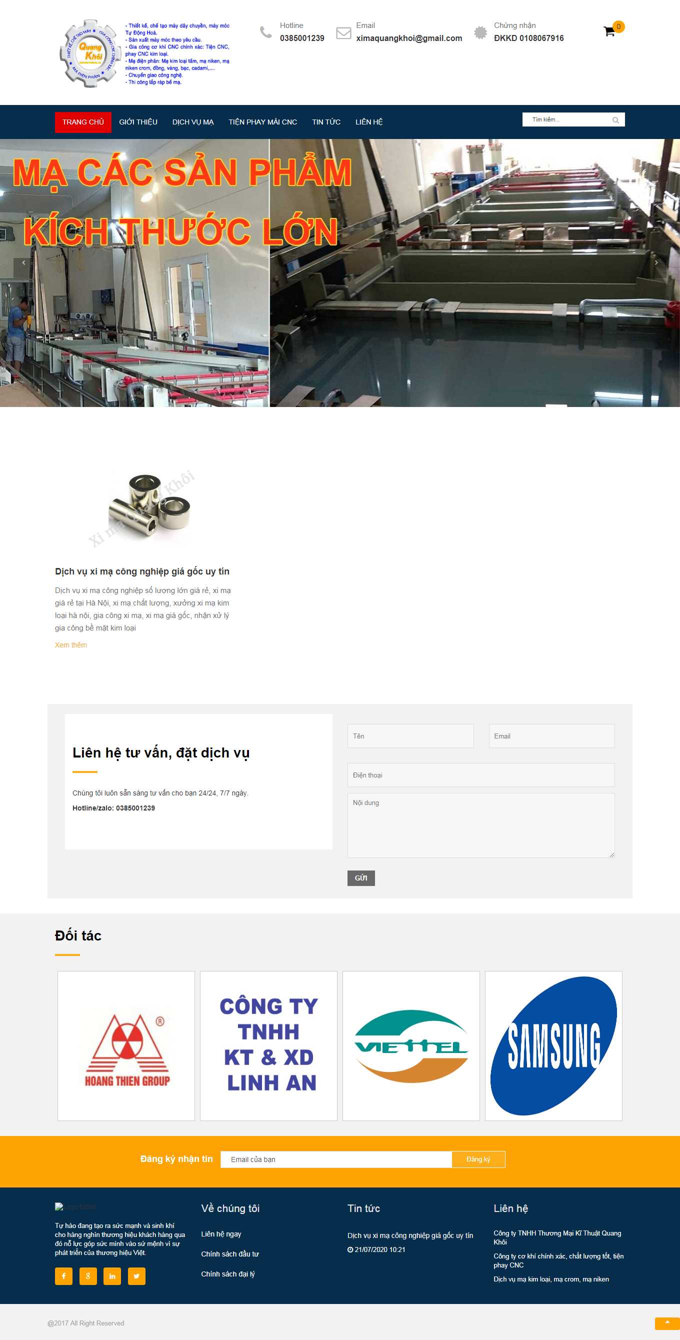 Thiết kế Web xưởng cơ khí makimloaitot.com