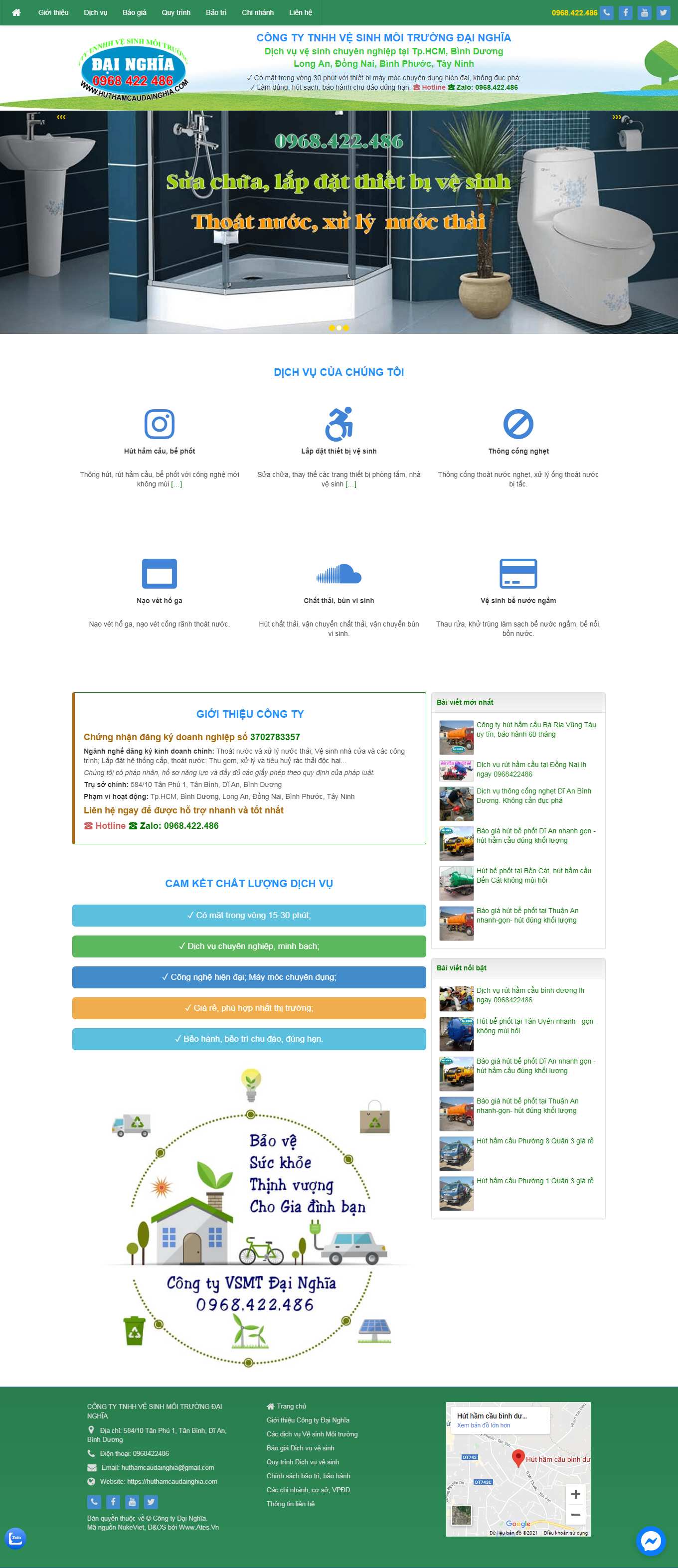 Thiết kế Web dịch vụ thông tắc công huthamcaudainghia.com