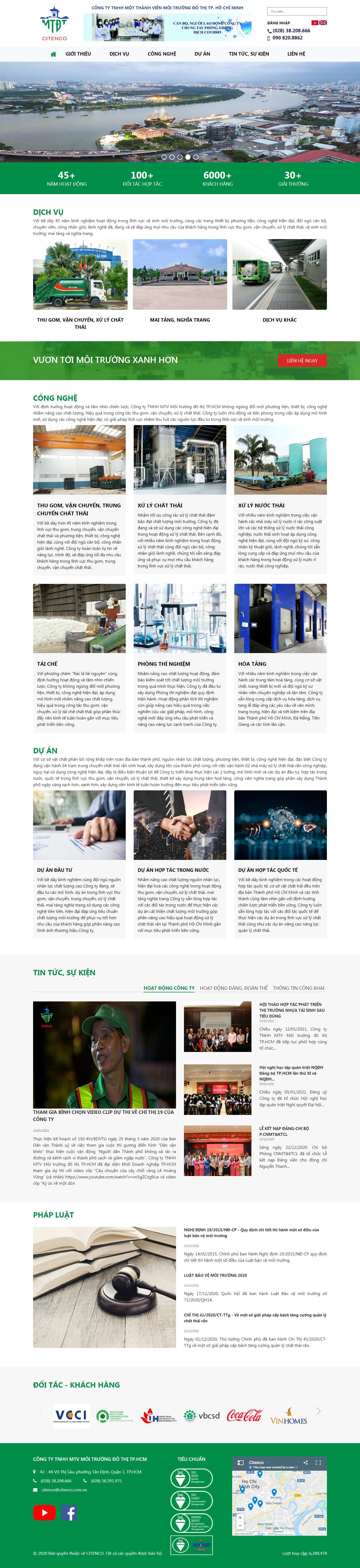 Thiết kế Web dịch vụ thông tắc công citenco.com.vn