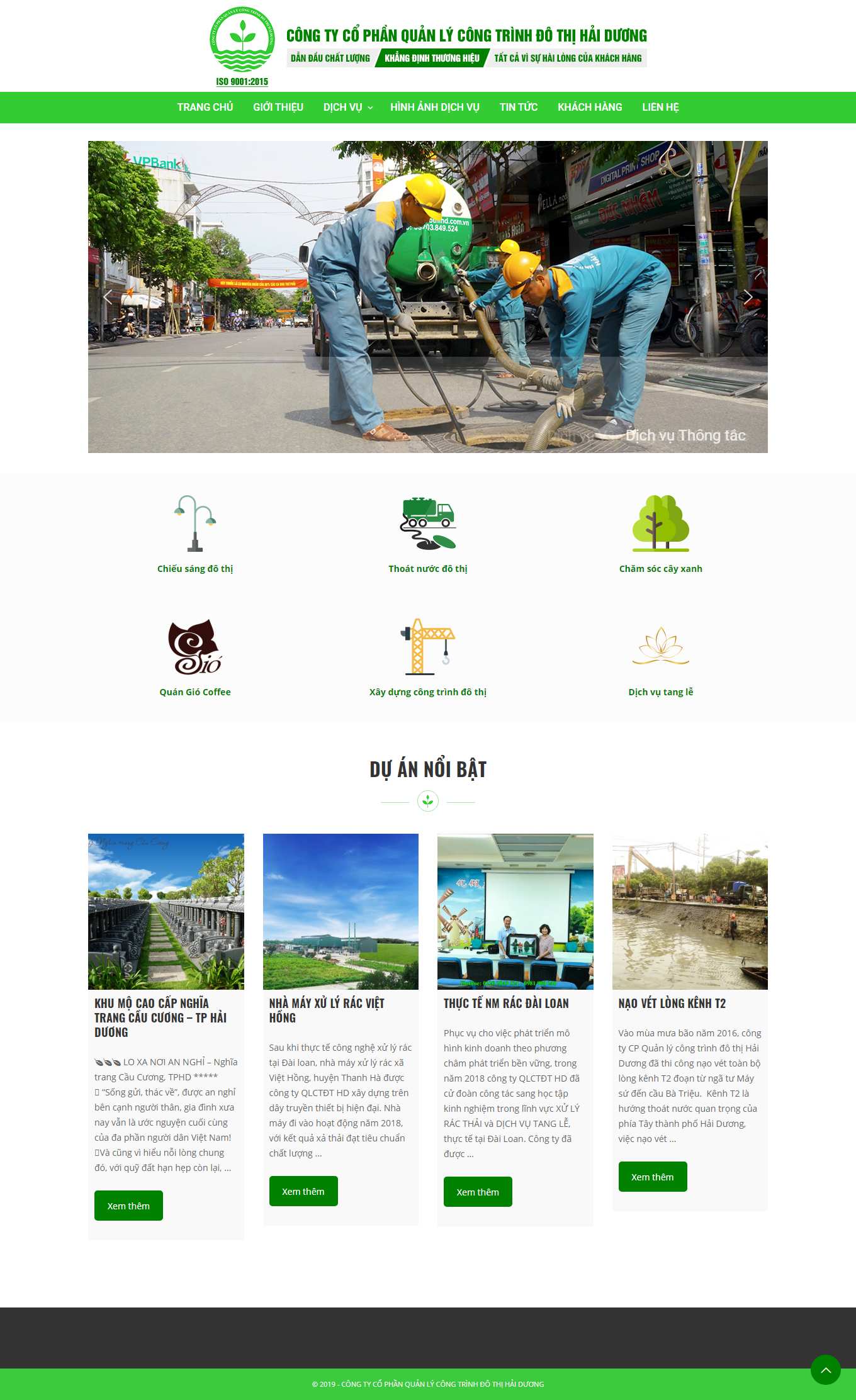 Thiết kế Web công ty môi trường congtrinhdothihd.com.vn