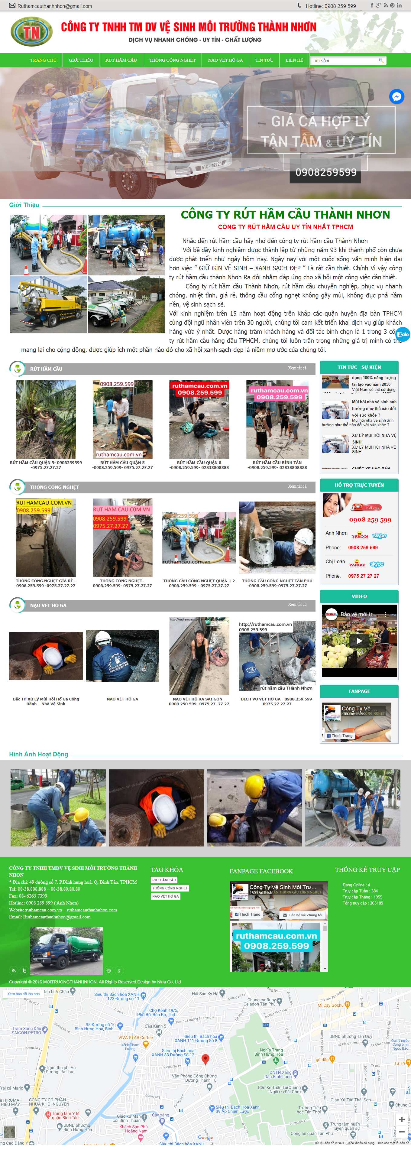 Thiết kế Web công ty môi trường ruthamcau.com.vn