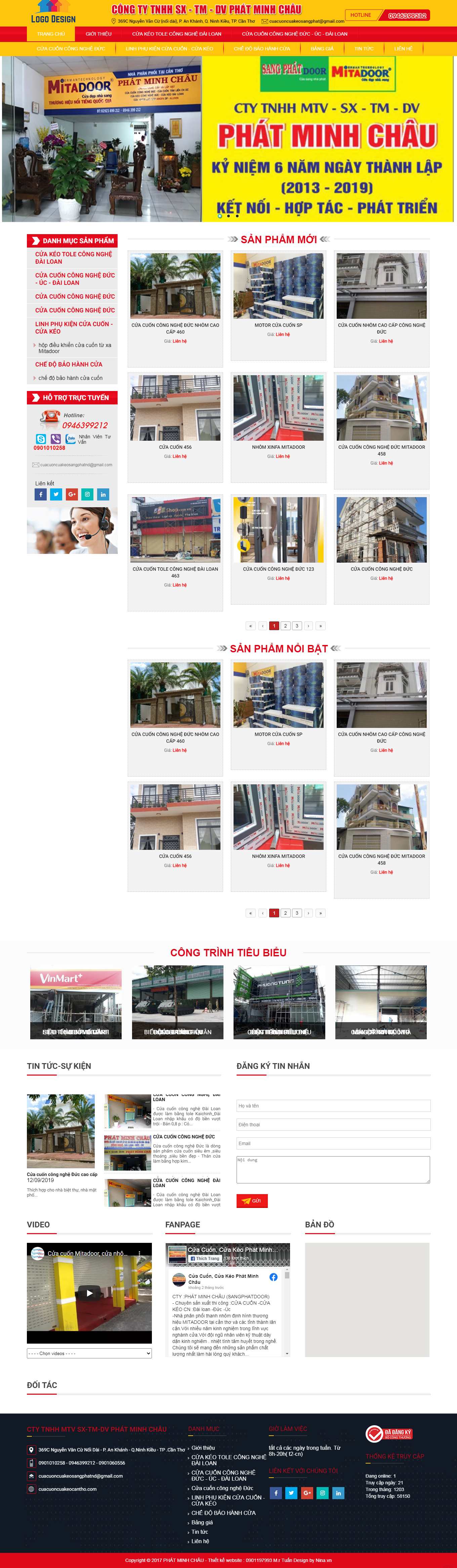 Thiết kế Web nhôm kính, cửa cuốn cuacuoncuakeocantho.com