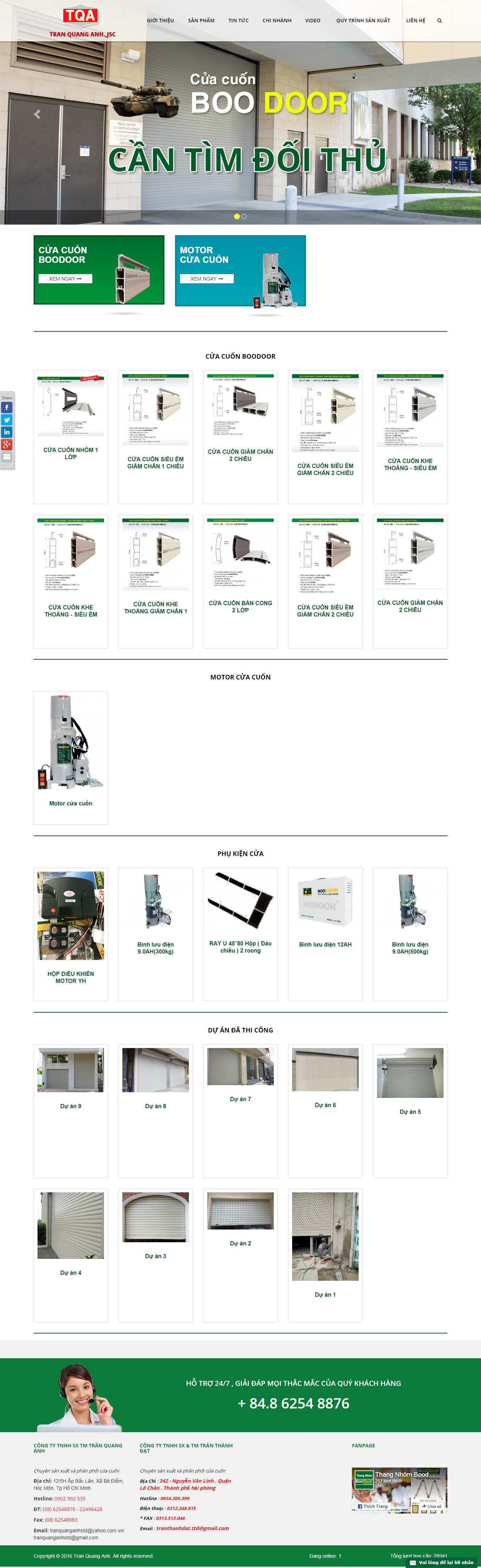 Thiết kế Web nhôm kính, cửa cuốn boodoor.com.vn