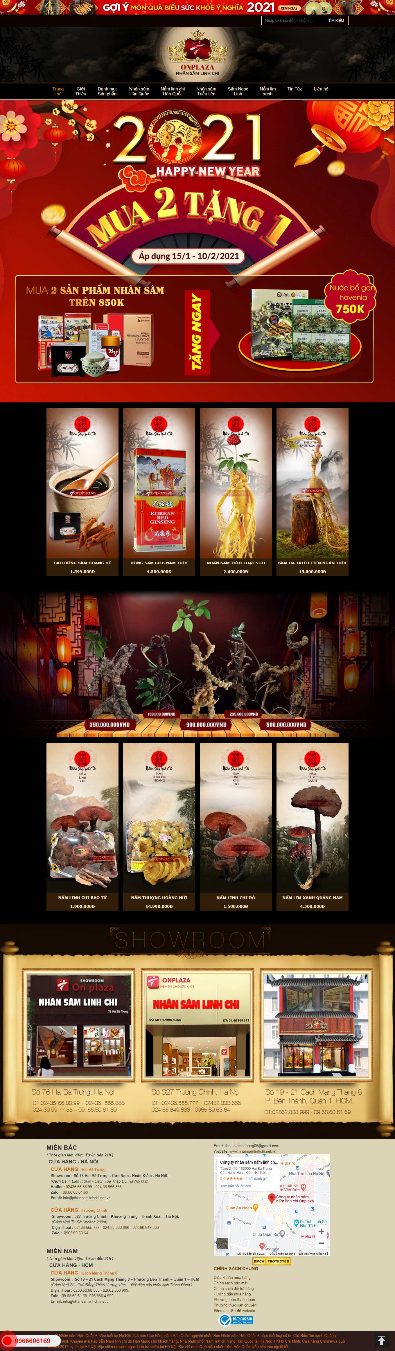 Thiết kế Web bán nhân sâm linh chi nhansamlinhchi.net.vn