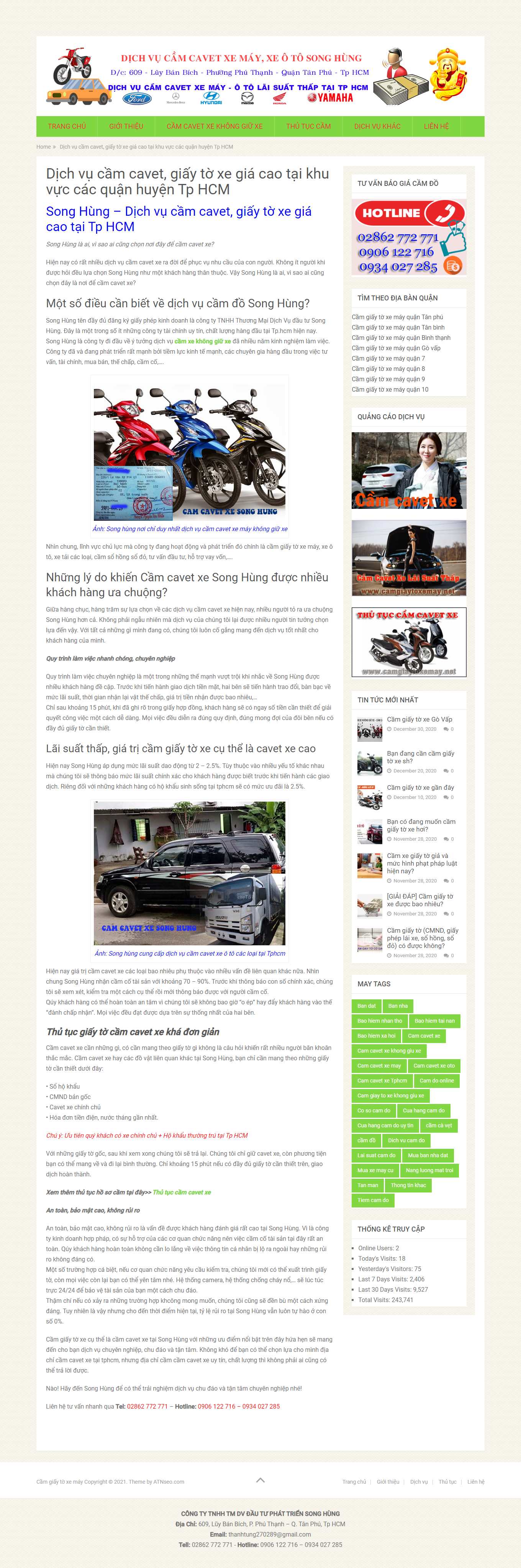 Thiết kế Web cầm đồ uy tín camgiaytoxemay.net