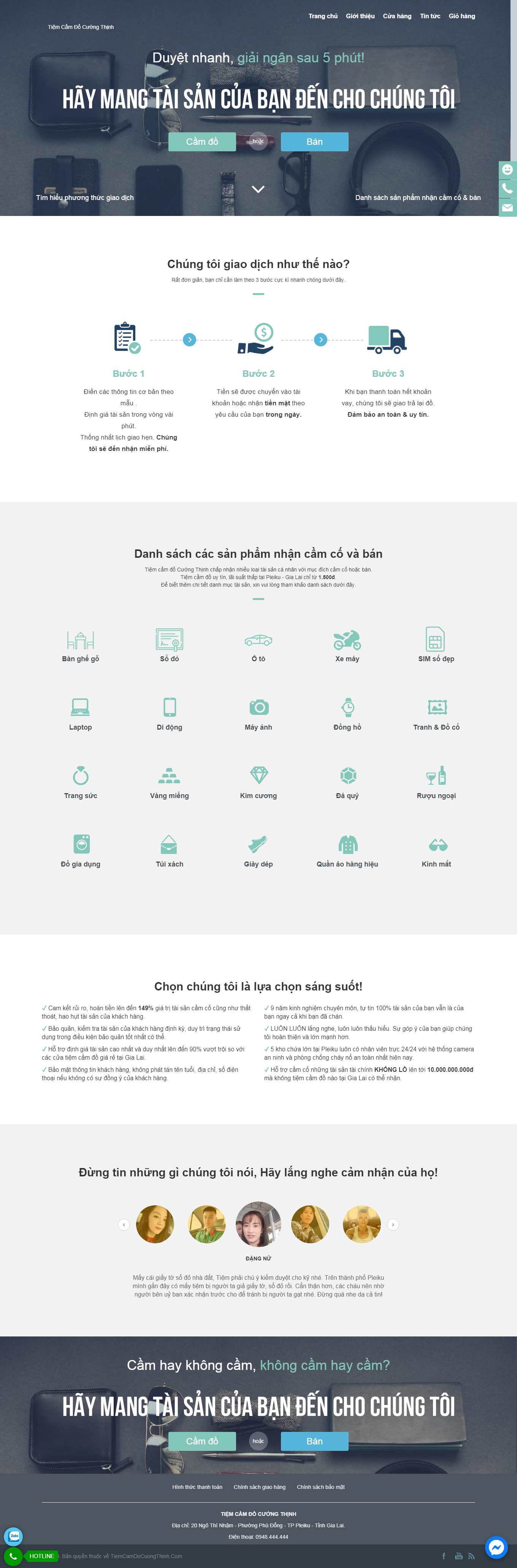 Thiết kế Web cầm đồ uy tín tiemcamdocuongthinh.com
