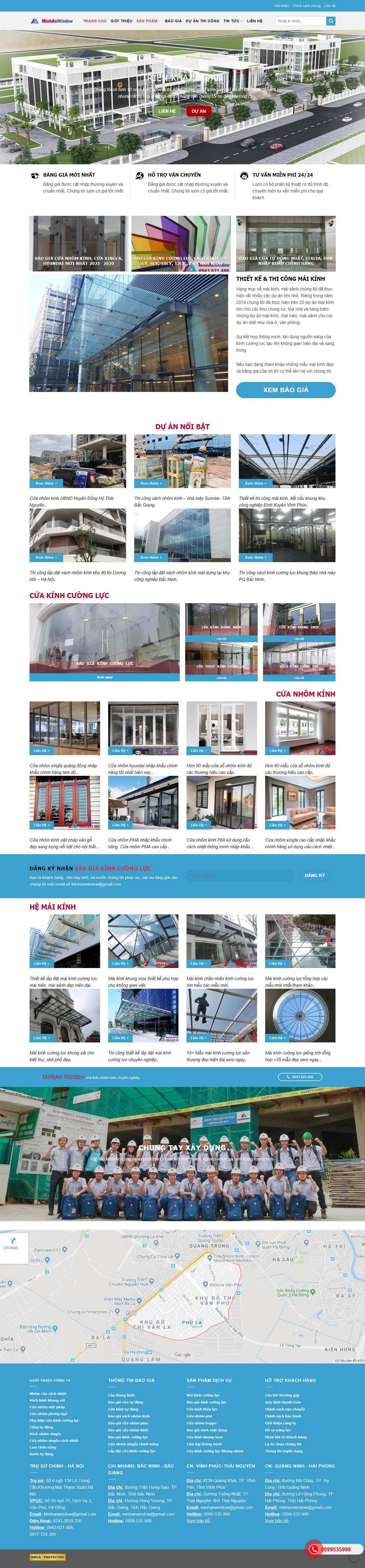 Thiết kế Web tấm lợp nhựa, tôn kim loại minhanwindow.vn