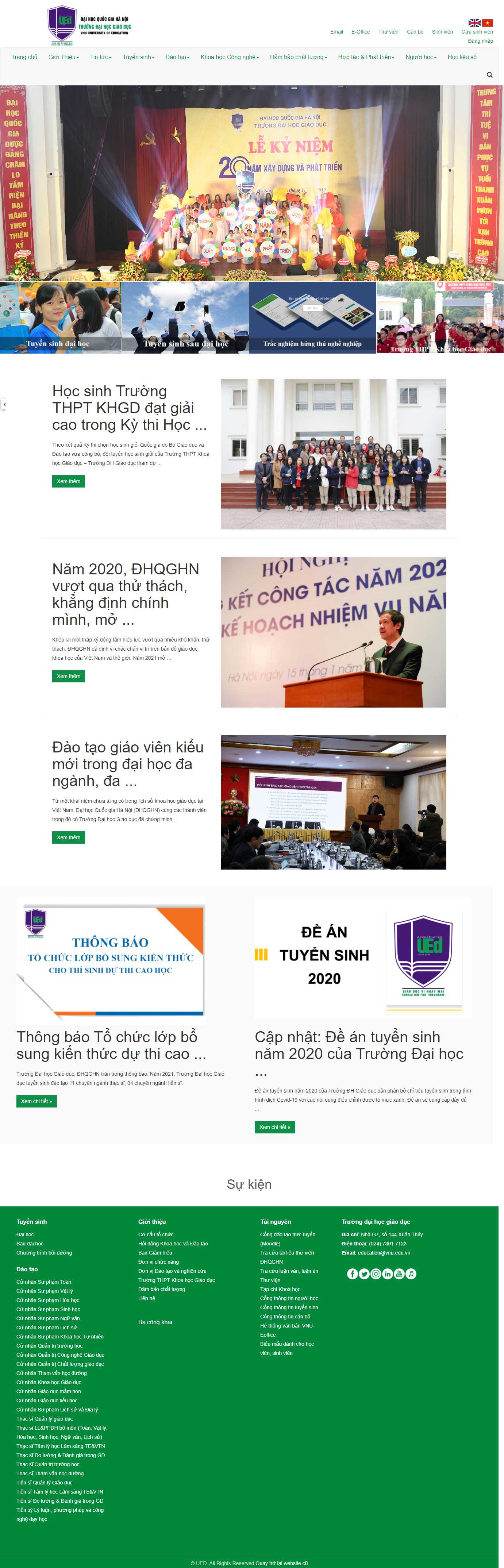 Thiết kế Web giáo dục Đào tạo trường học education.vnu.edu.vn