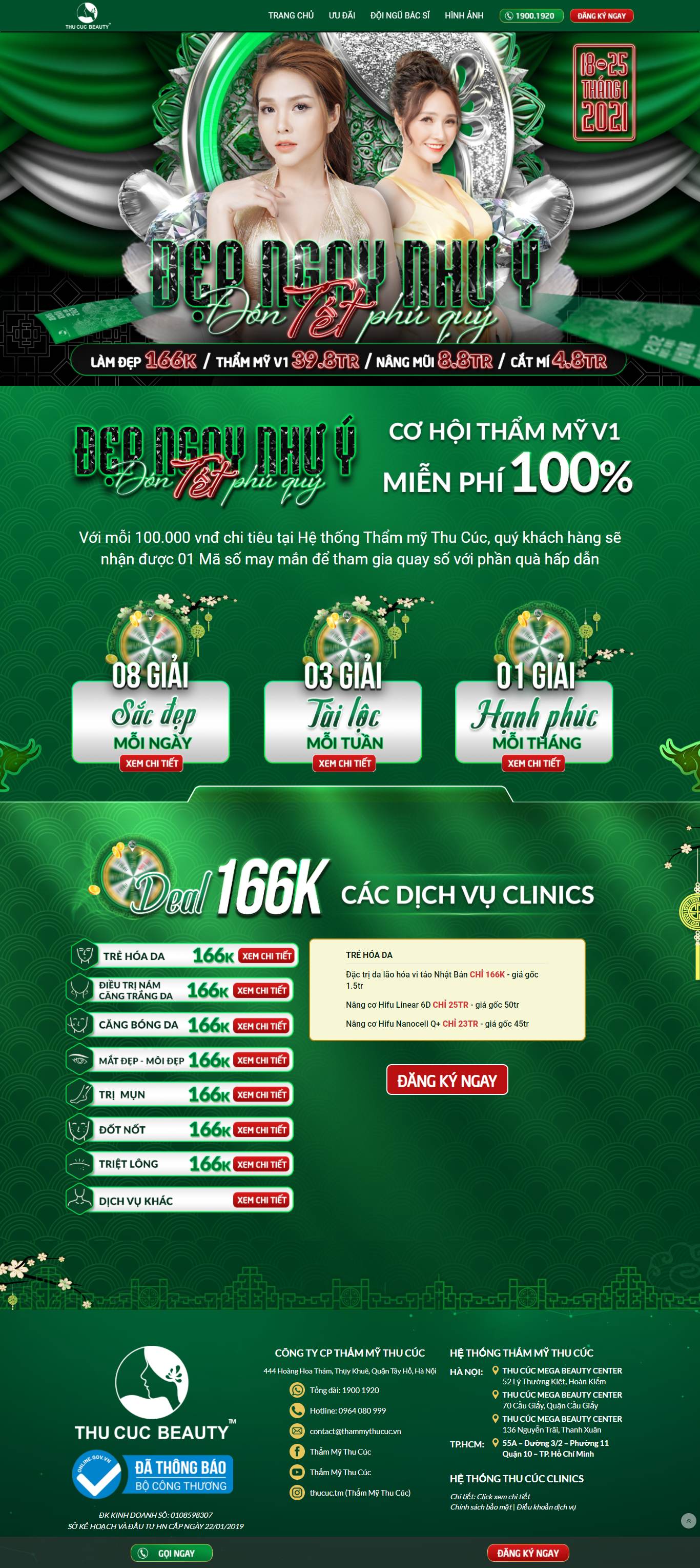 Thiết kế Web làm Đẹp spa thẩm mỹ viện fitness thammythucuc.vn