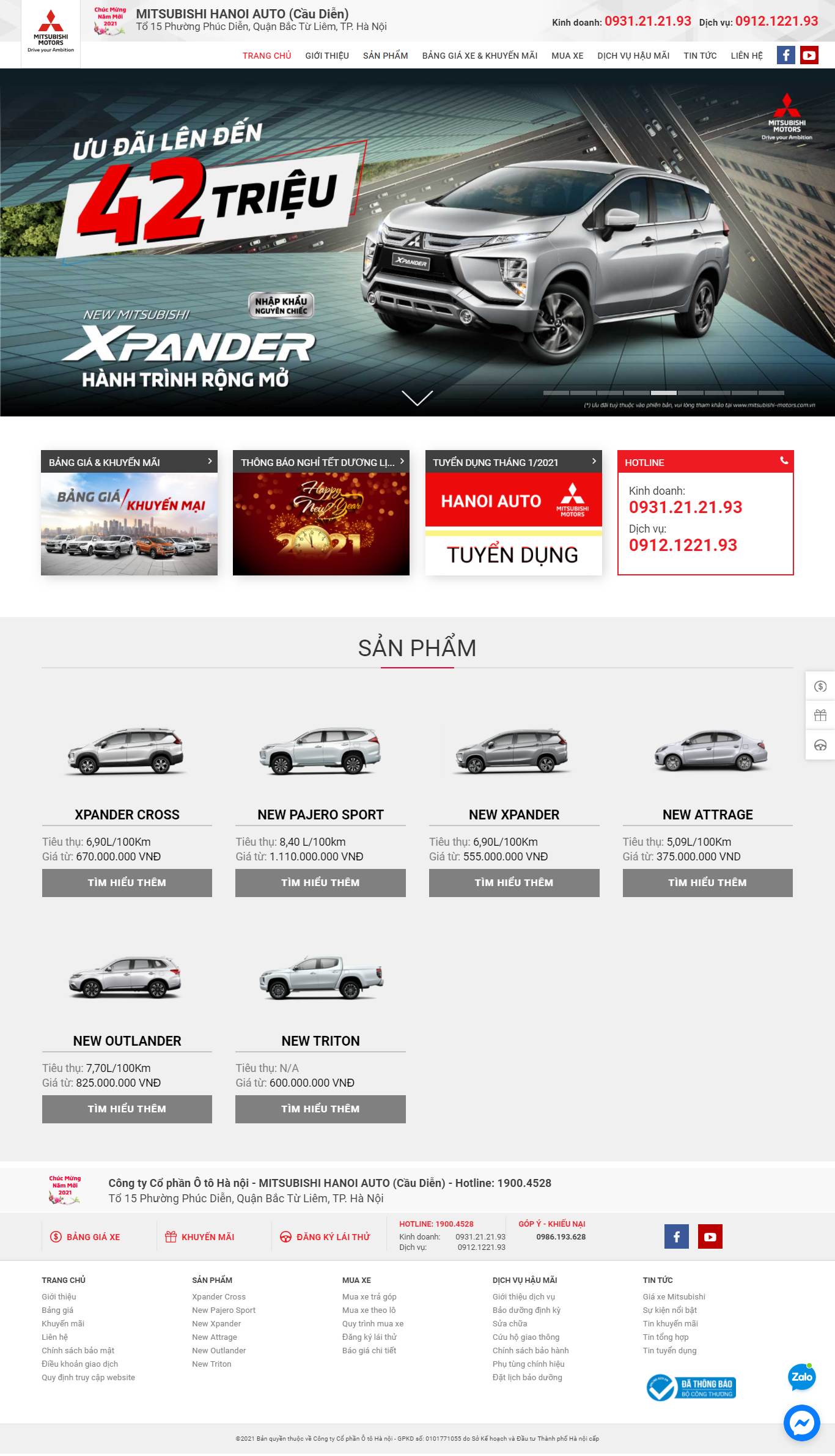 Thiết kế Web Ô tô xe máy hanoiauto.com.vn