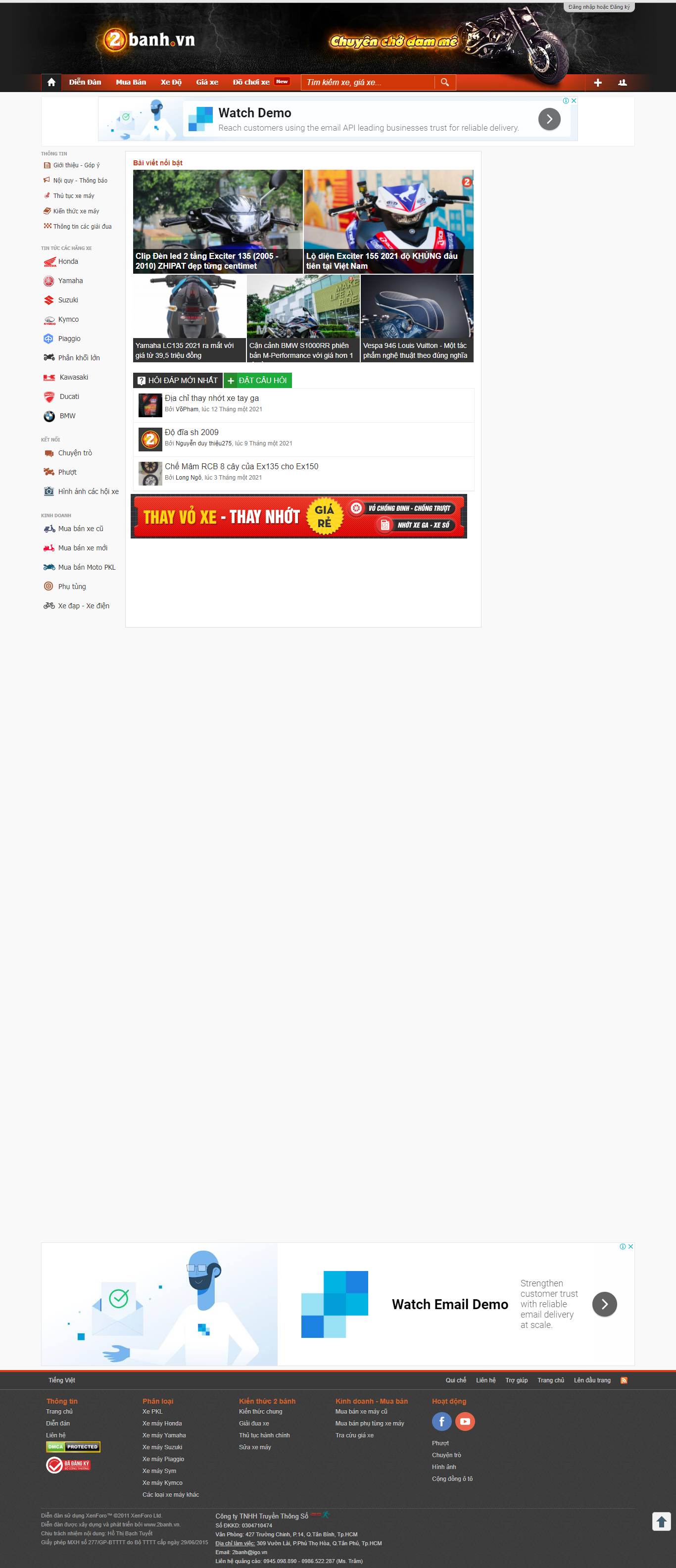 Thiết kế Web rao vặt Đấu giá 2banh.vn