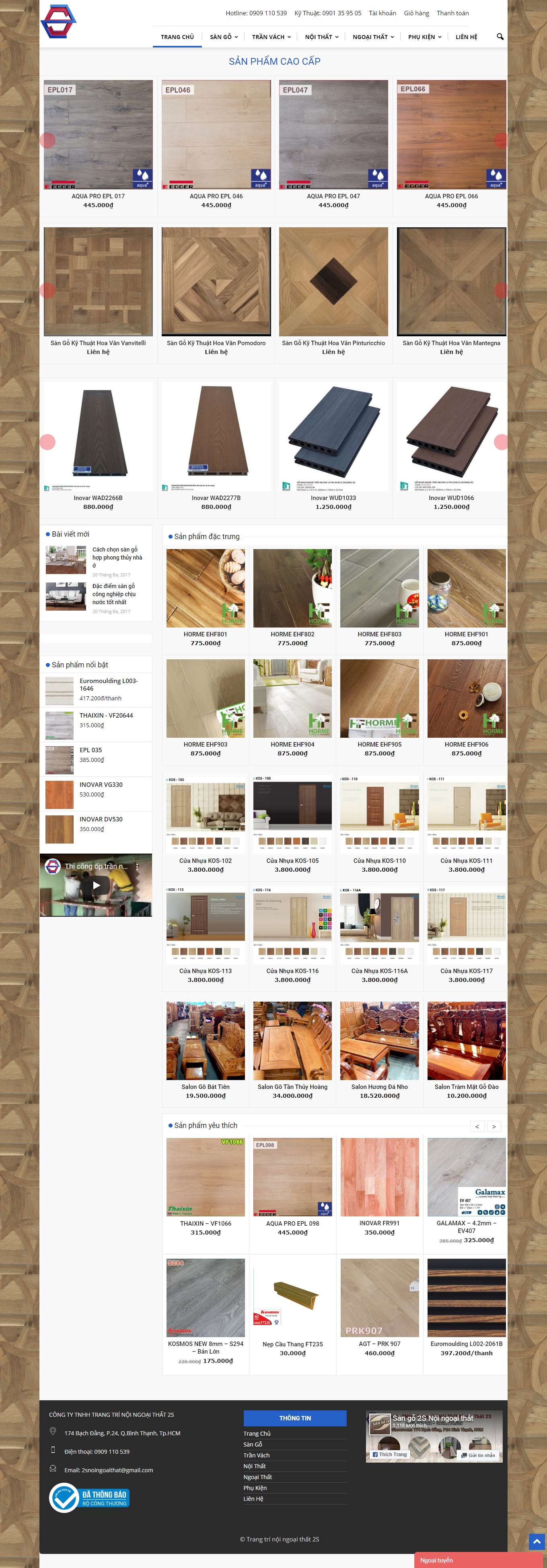Thiết kế Web sàn gỗ tự nhiên, sàn gỗ công nghiệp 2snoingoaithat.com.vn