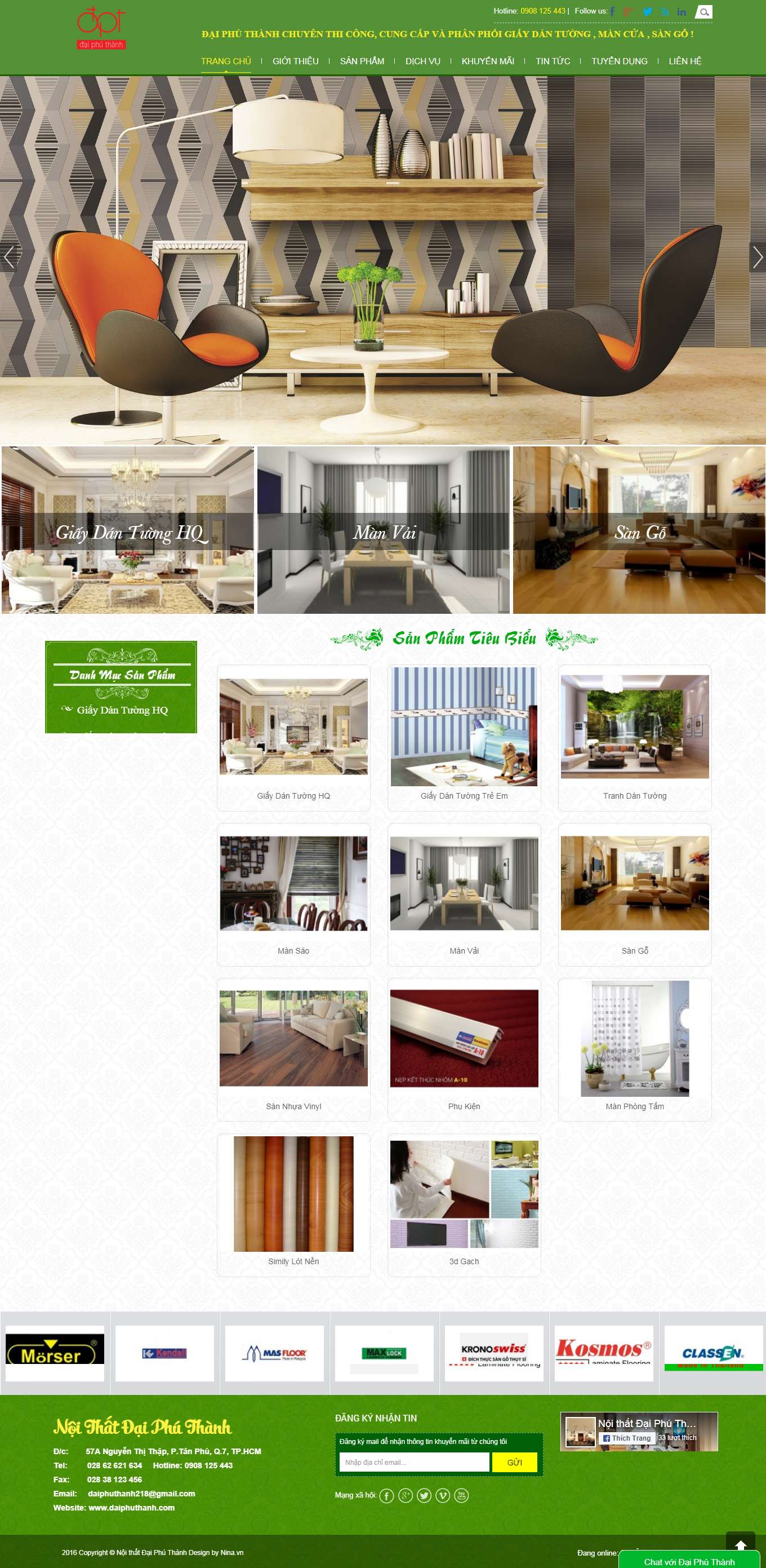 Thiết kế Web sàn gỗ tự nhiên, sàn gỗ công nghiệp daiphuthanh.com
