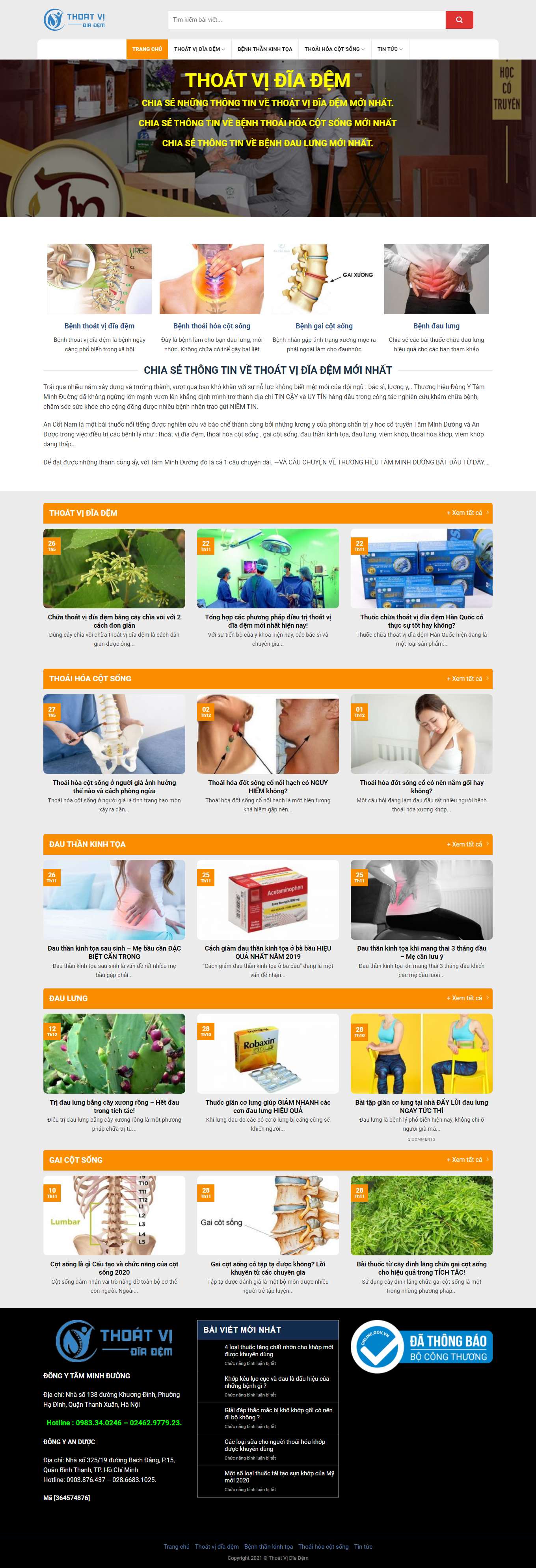 Thiết kế Web nhà thuốc đông y thoatvidiadem.net