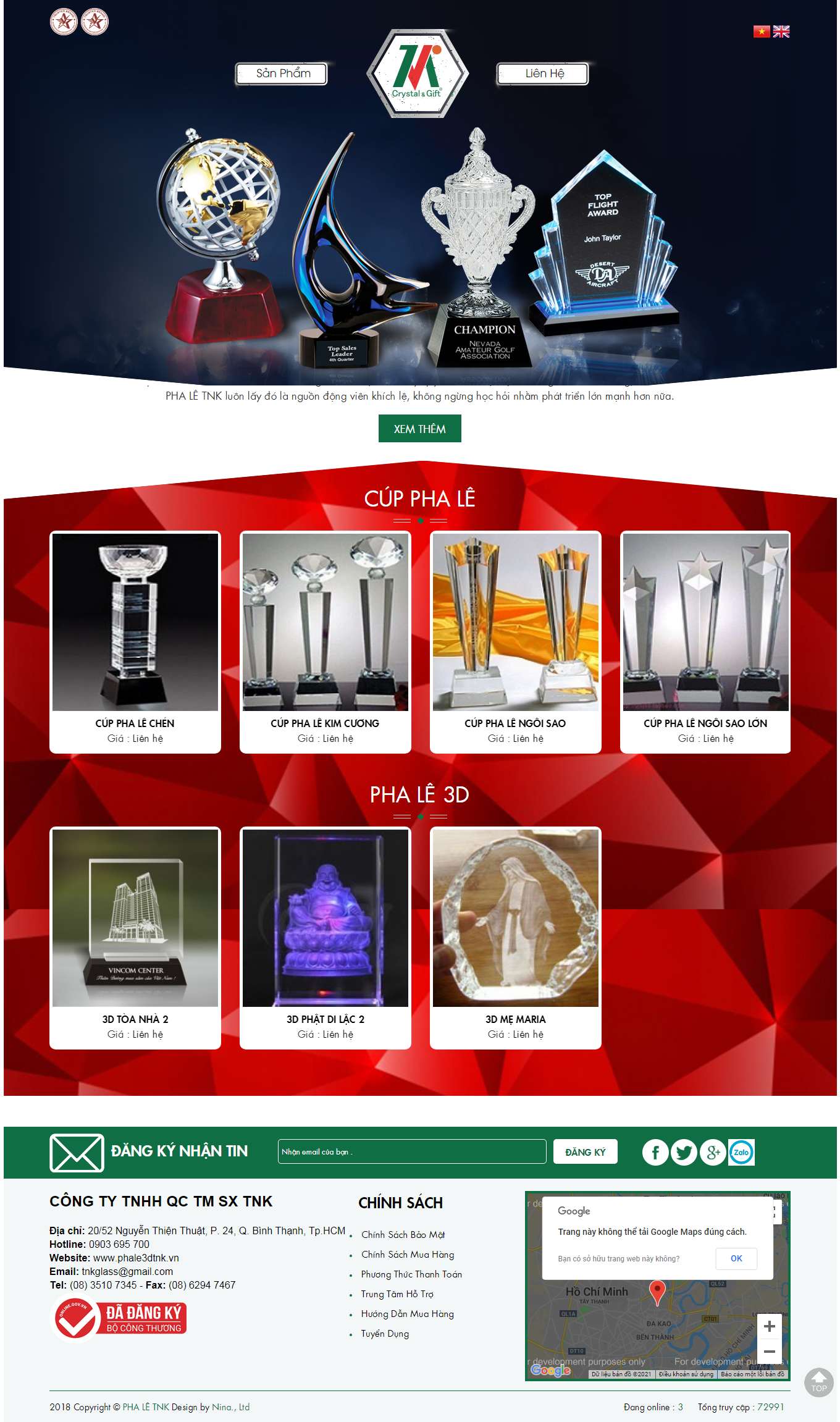 Thiết kế Web bán đồ phong thủy phale3dtnk.vn