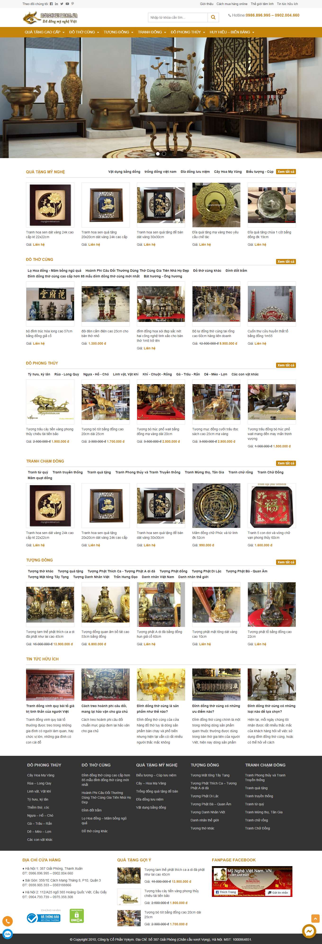 Thiết kế Web bán đồ phong thủy mynghevietnam.vn