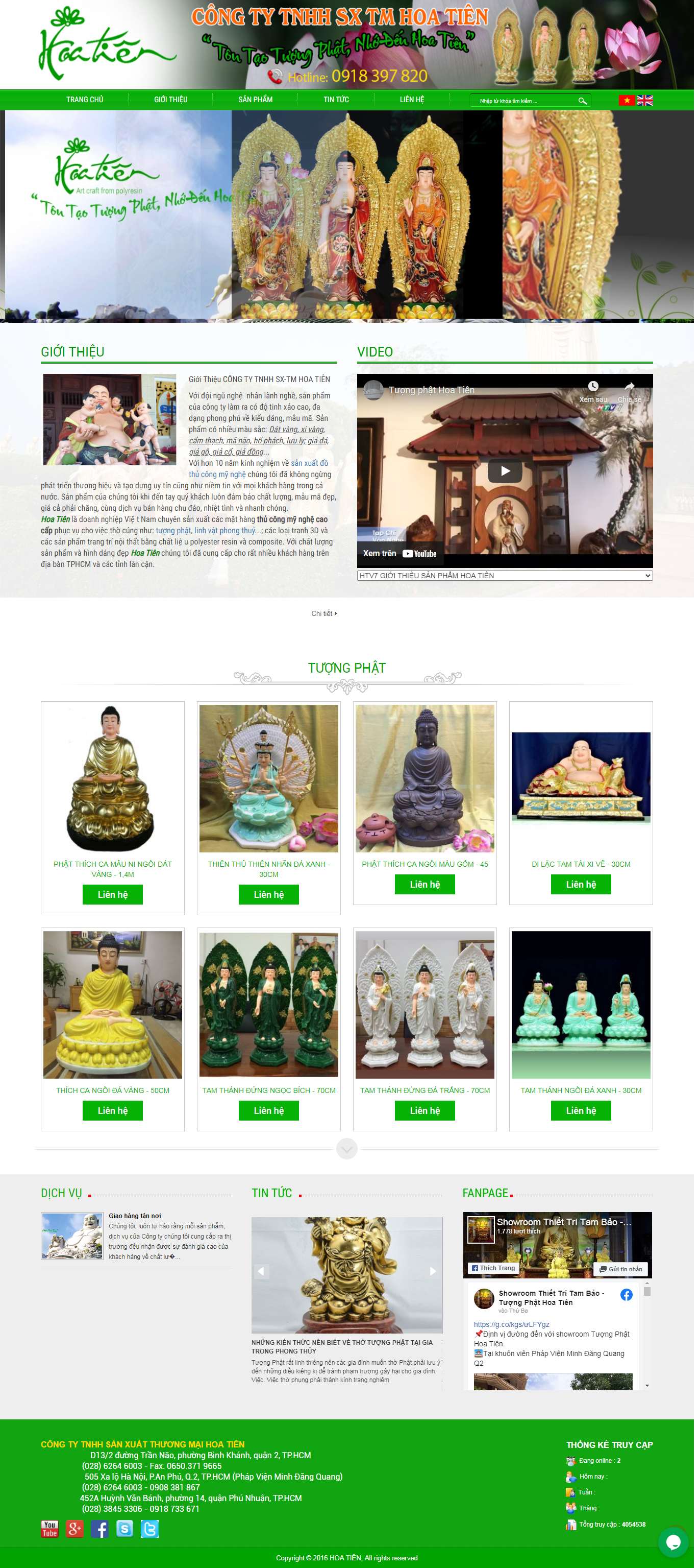 Thiết kế Web bán đồ phong thủy hoatien.vn