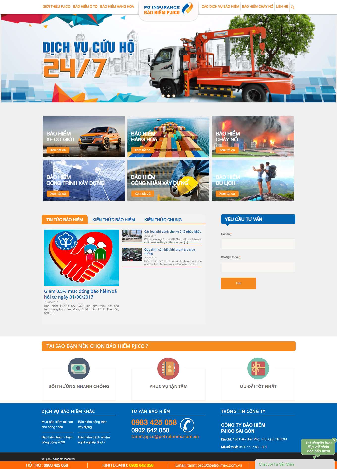 Thiết kế Web bán bảo hiểm baohiemxangdau.net