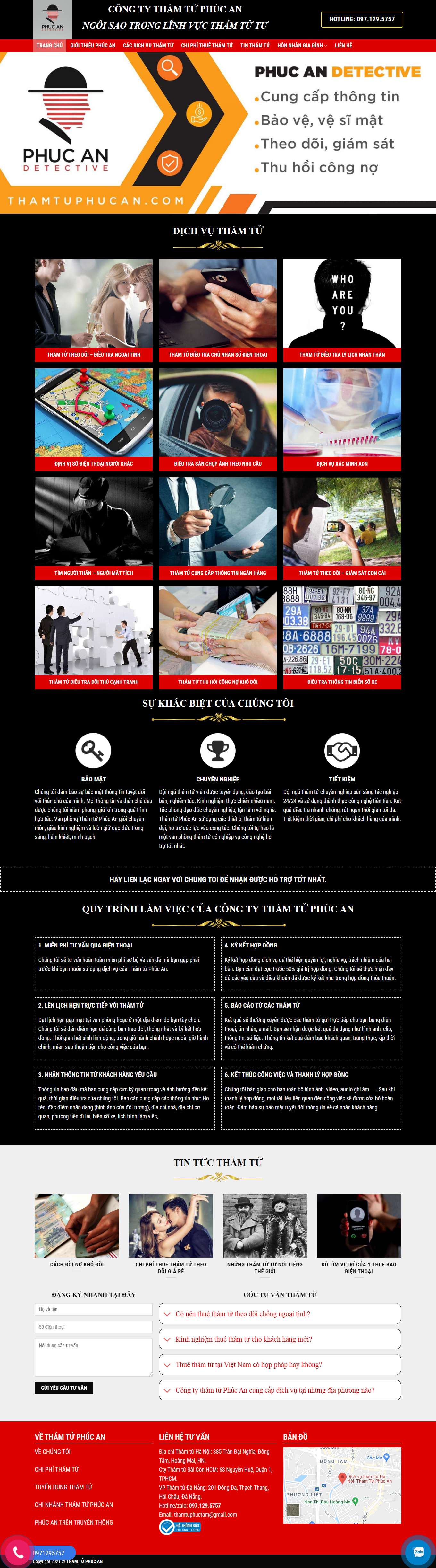 Thiết kế Web thuê vệ sĩ thamtuphucan.com