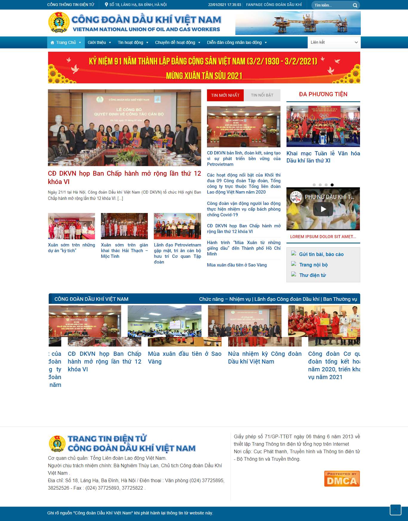 Thiết kế Web tập đoàn tổng công ty congdoandaukhi.vn