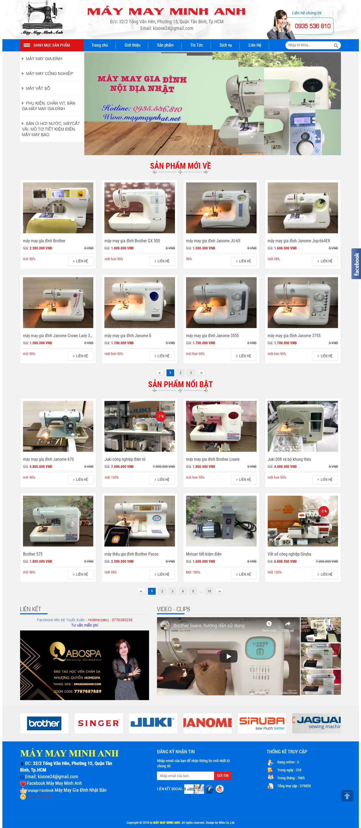 Thiết kế Web máy may gia đình, công nghiệp maymaynhat.net