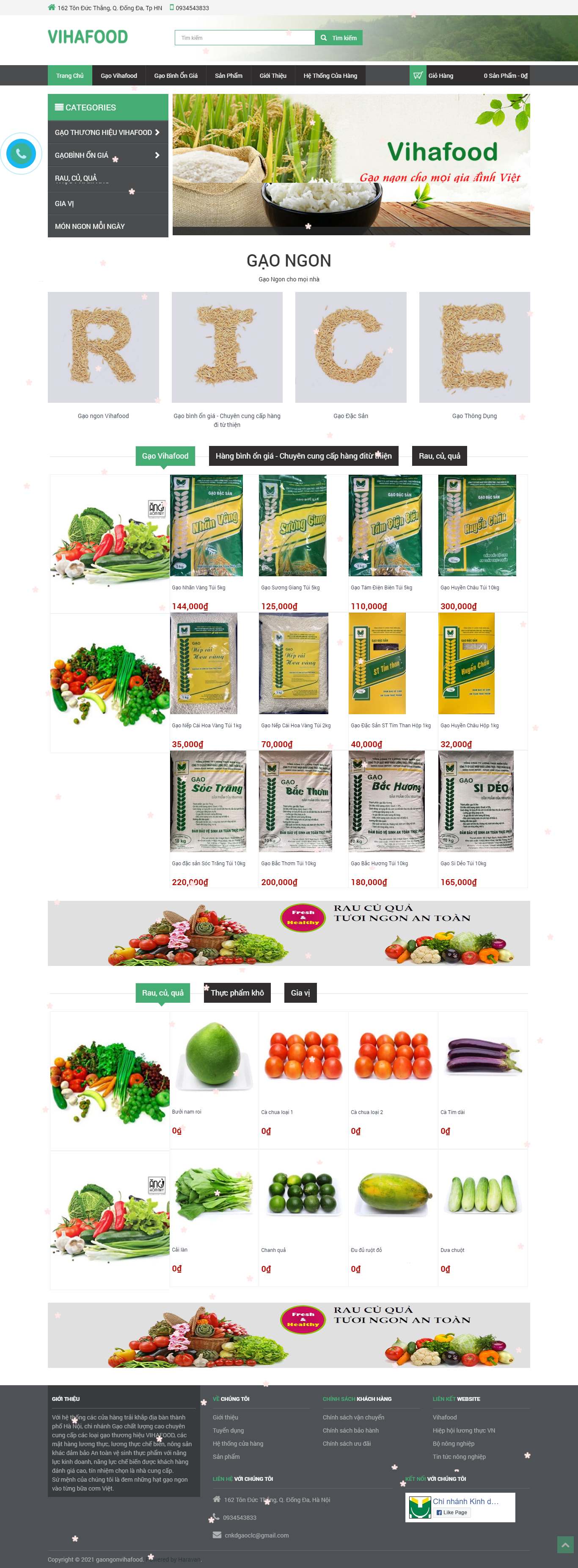 Thiết kế Web bán gạo sạch gaongonvihafood.com