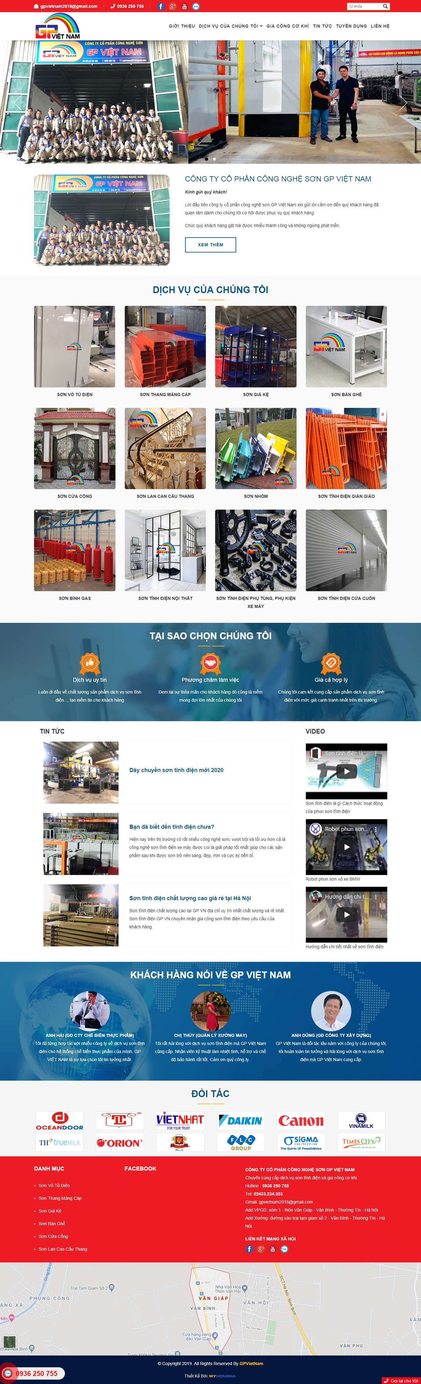 Thiết kế Web bán sơn nước, sơn tĩnh điện gpvietnam.vn