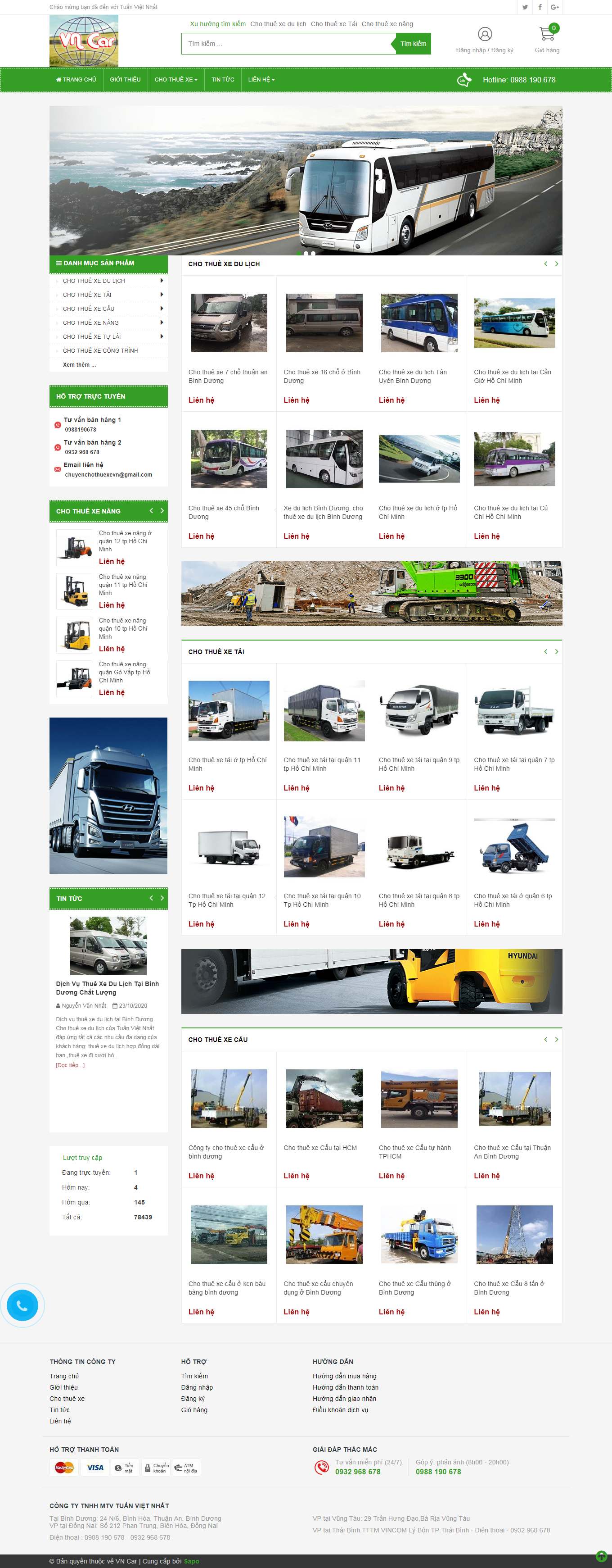 Thiết kế Web cho thuê xe du lịch chuyenchothuexe.com