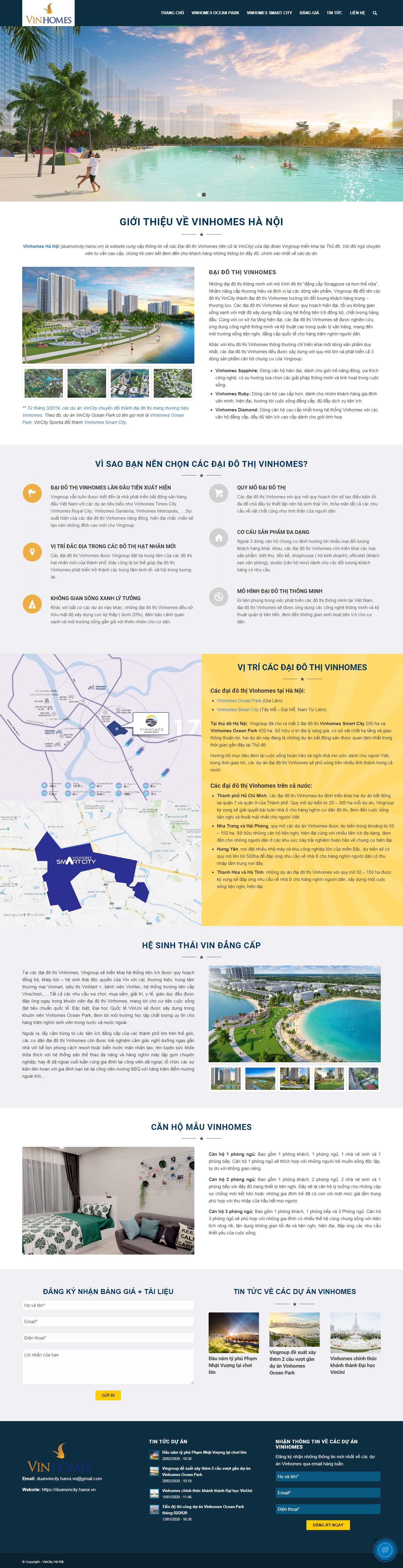 Thiết kế Web biệt thự, nghỉ dưỡng duanvincity.hanoi.vn