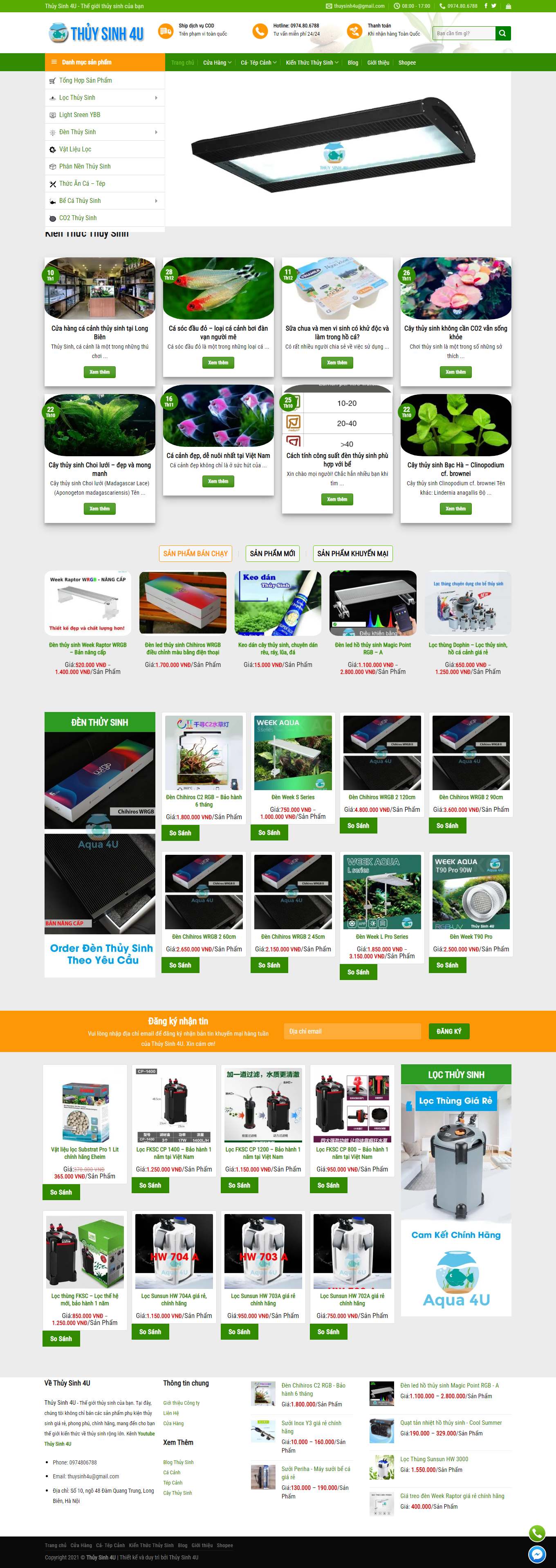 Thiết kế Web bán cá cảnh, cây thủy sinh thuysinh4u.com