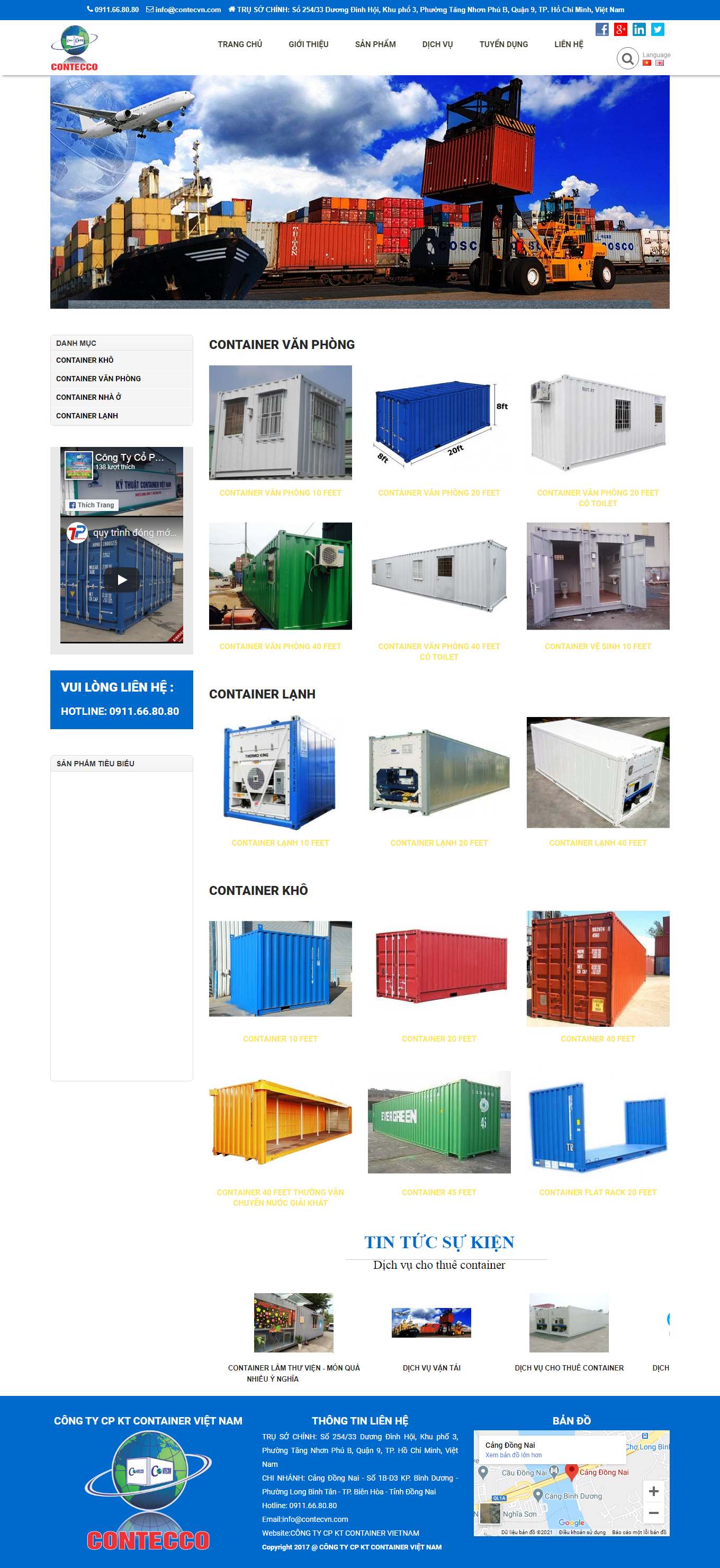 Thiết kế Web mua bán container contecvn.com